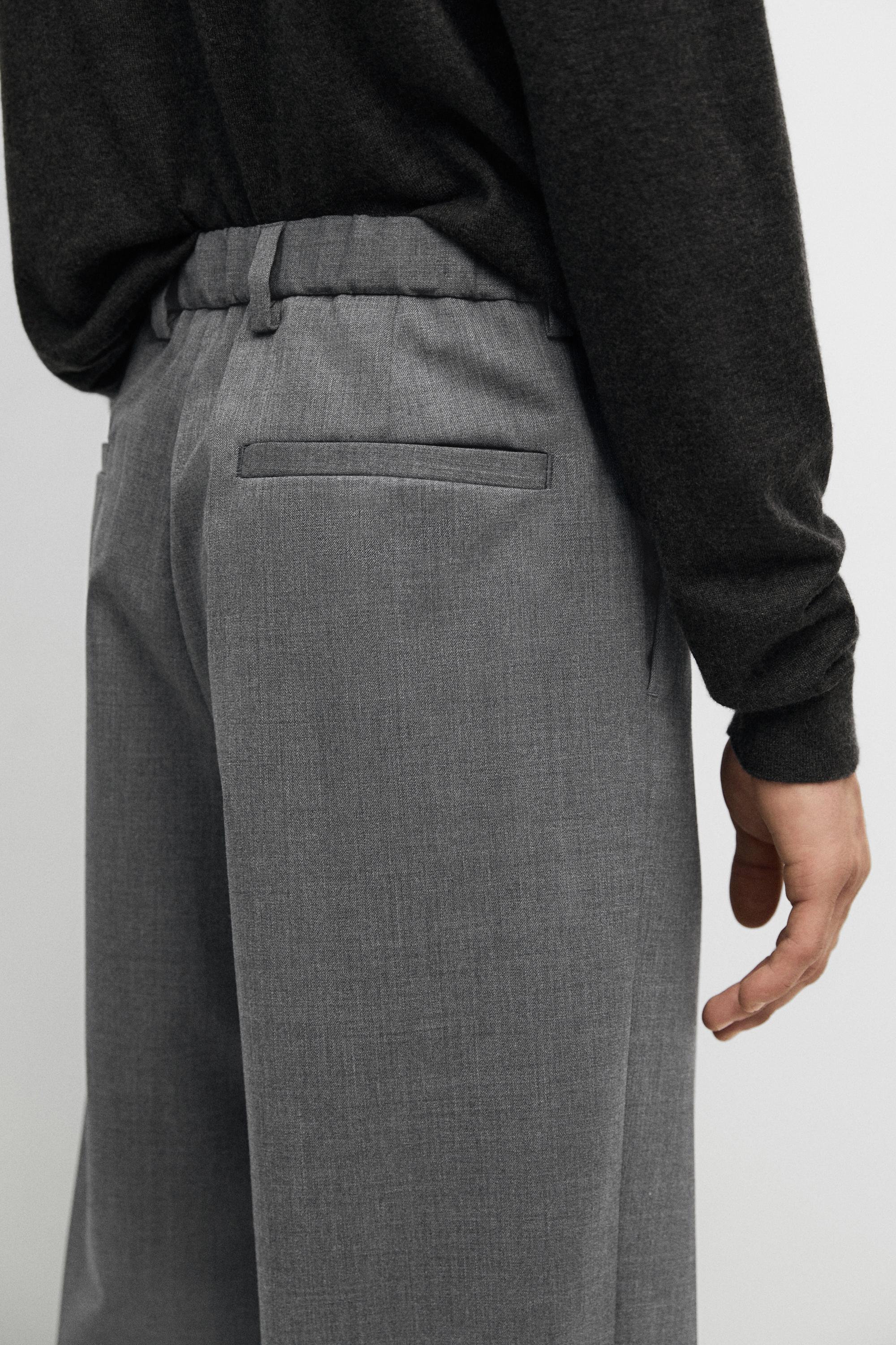 Wool blend cool wool darted pants — MEDIUM GREY