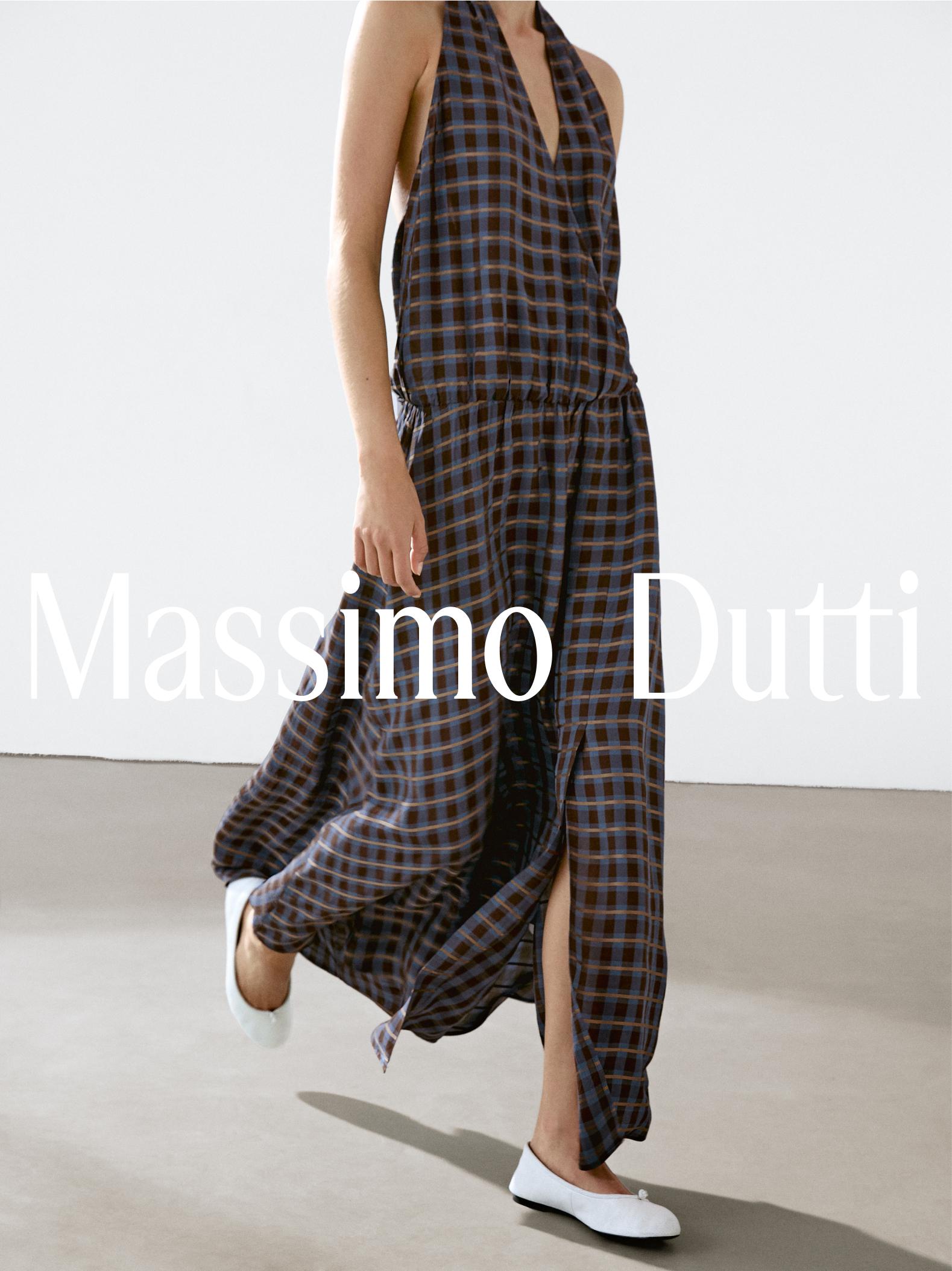 Robe midi ample à encolure américaine imprimée
