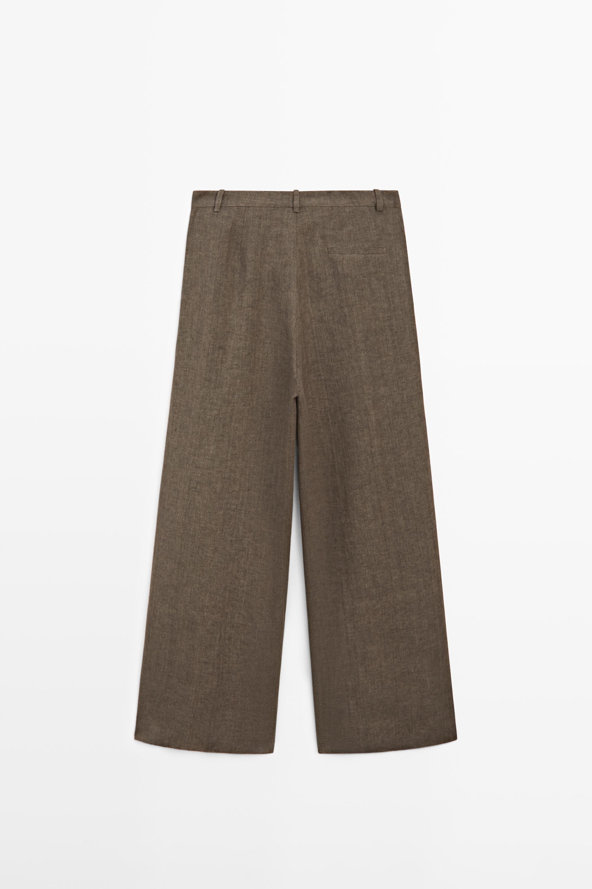 Linen melange darted trousers — CAREY