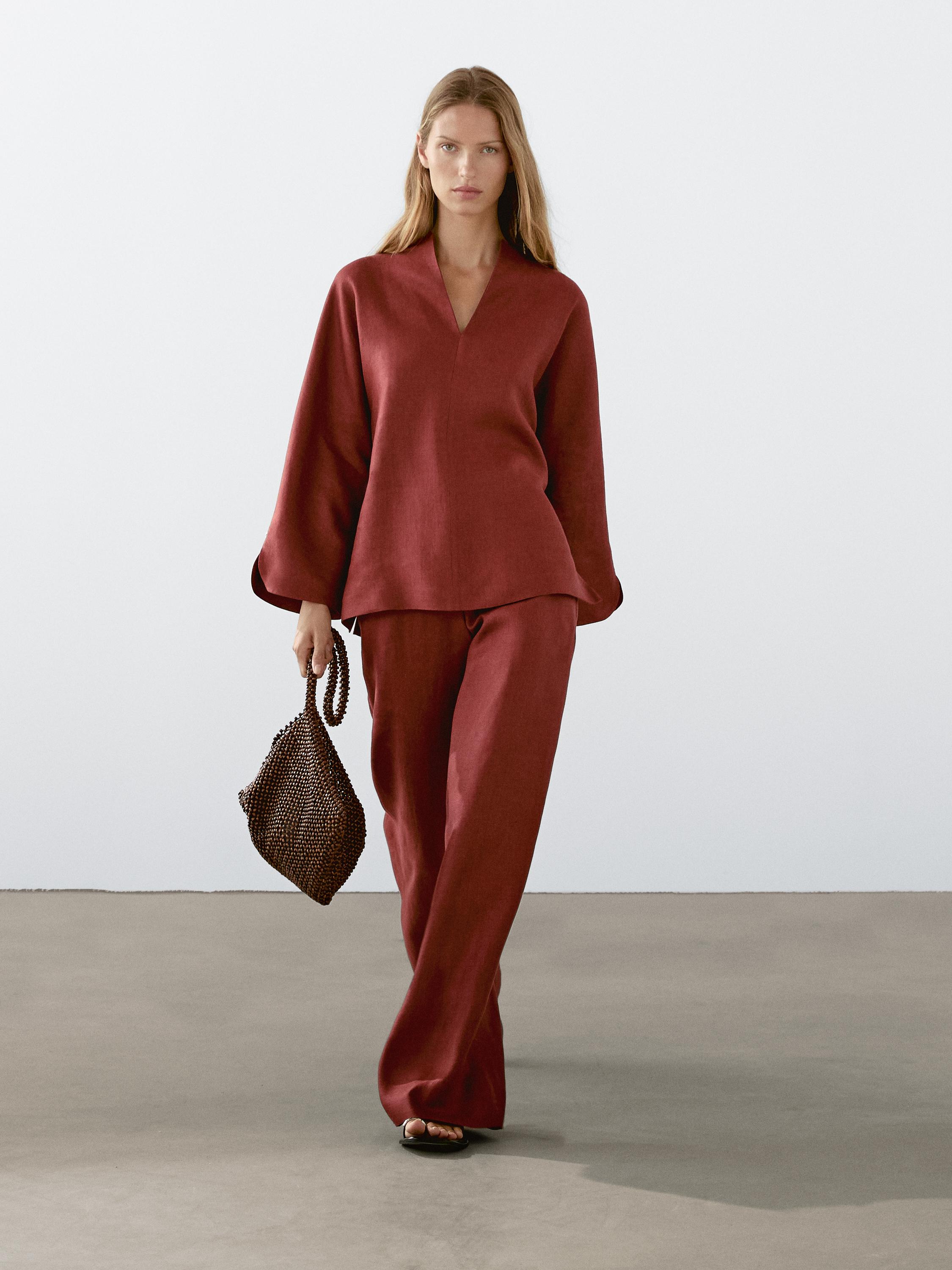 Flowing 100% linen trousers