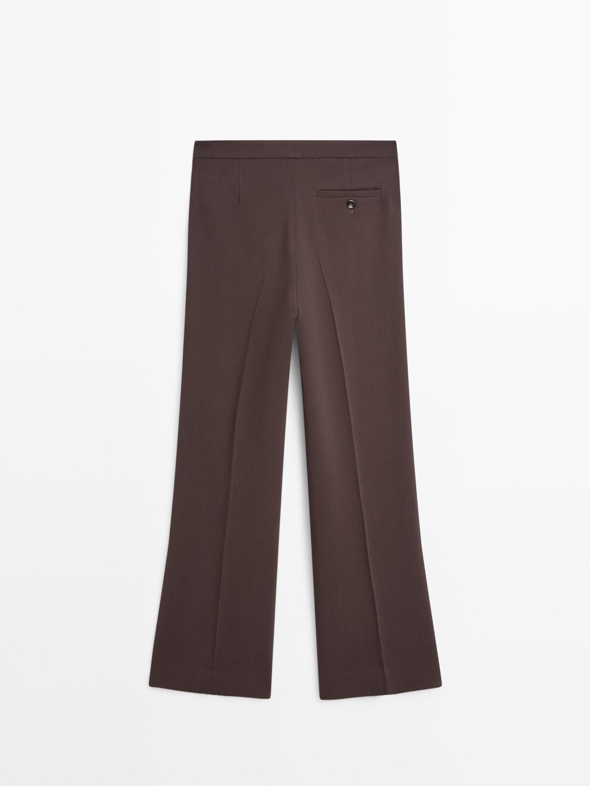 Flared trousers with pocket — Chocolate
