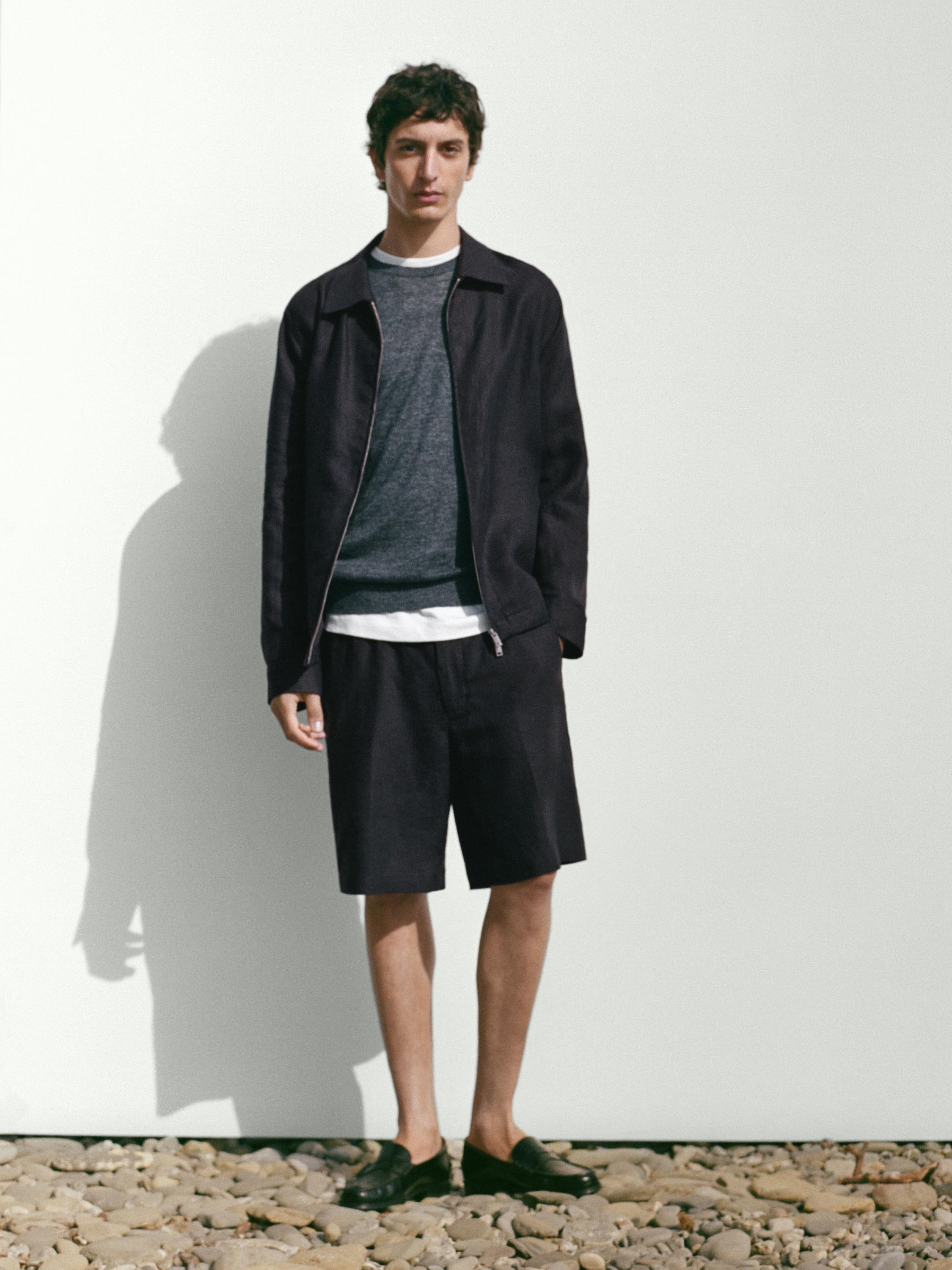 Leather loafers with penny strap — BLACK