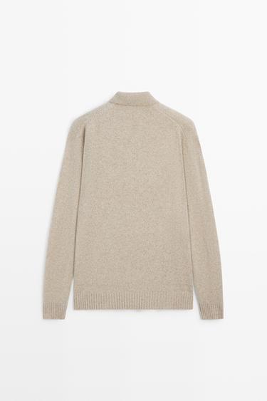 100% wool knit polo sweater — Light Beige 6