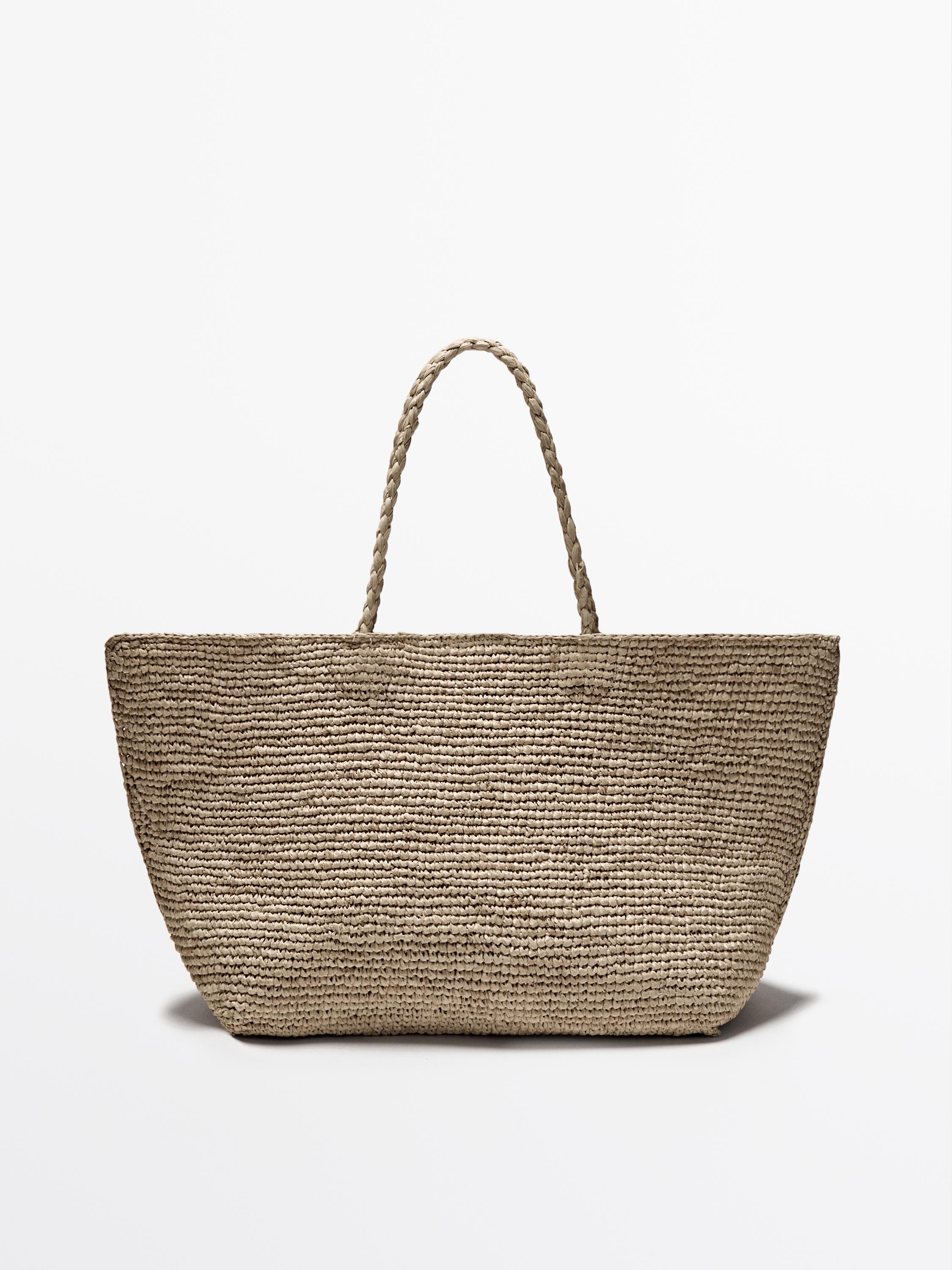 Bolso Tote Bolso Rafia Massimo Dutti Bolso Shopper Rafia Natural