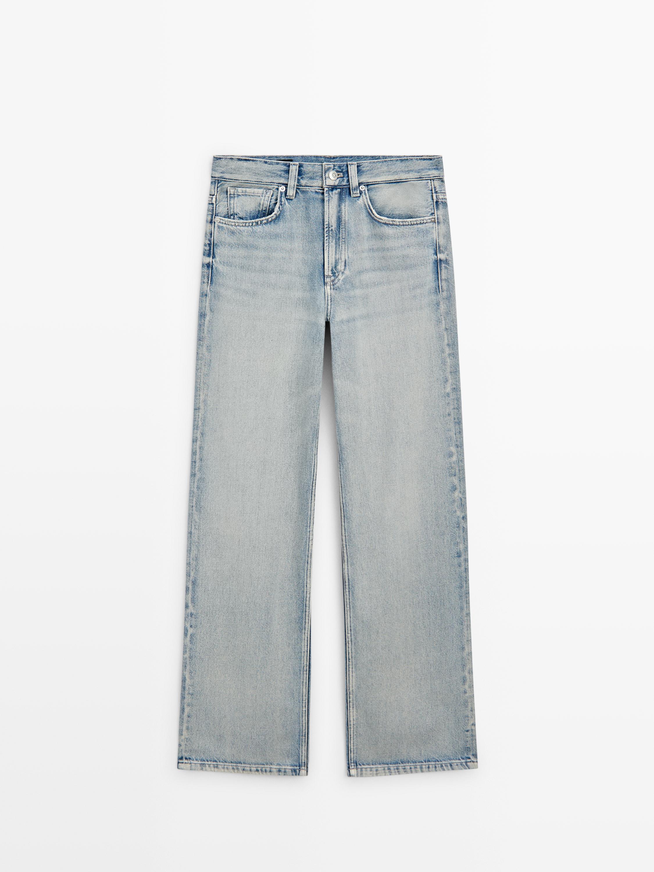 High-waist wide-leg jeans — Light Blue