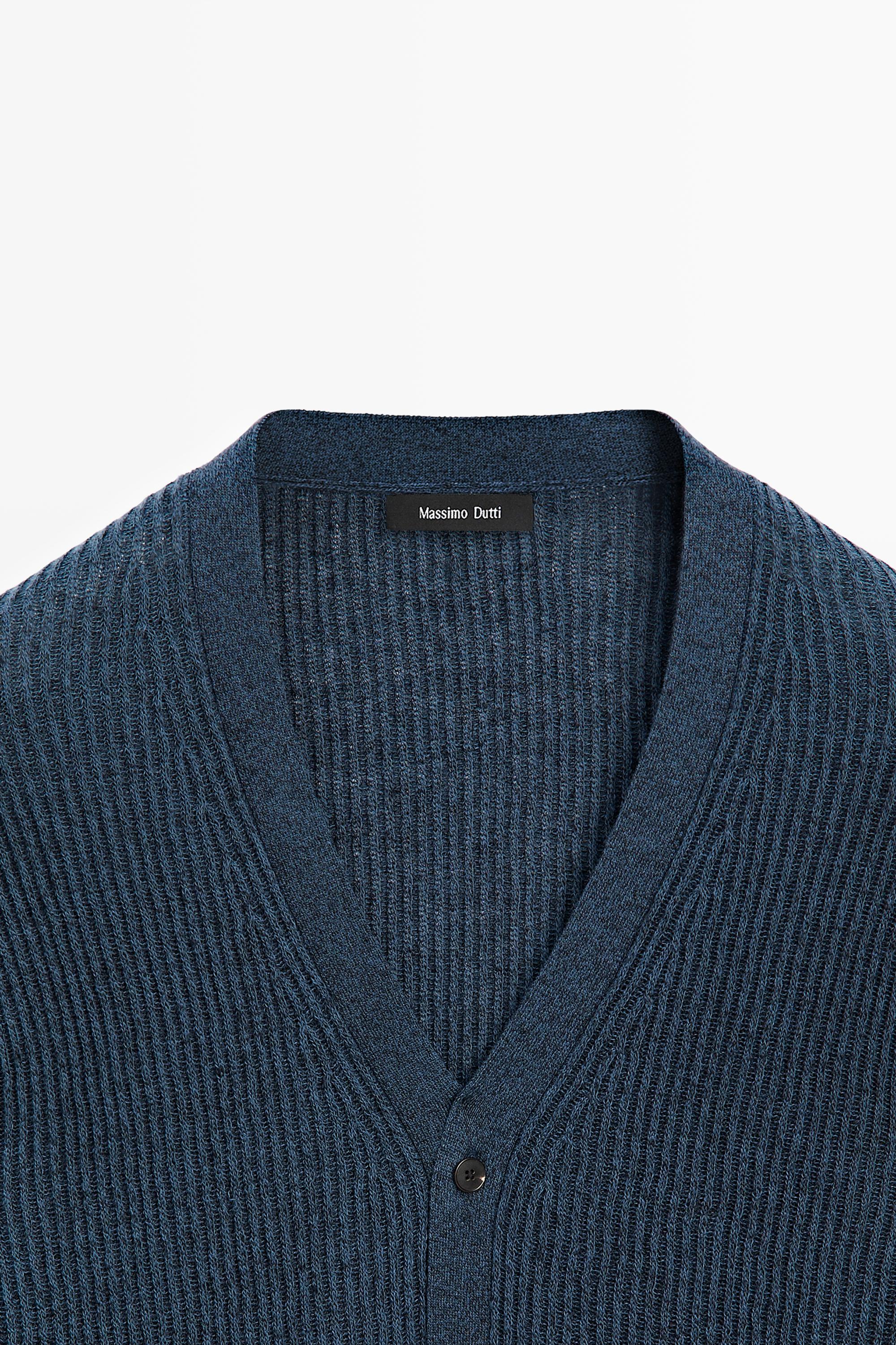 Knit V-neck cardigan - LIMITED EDITION — NAVY BLUE