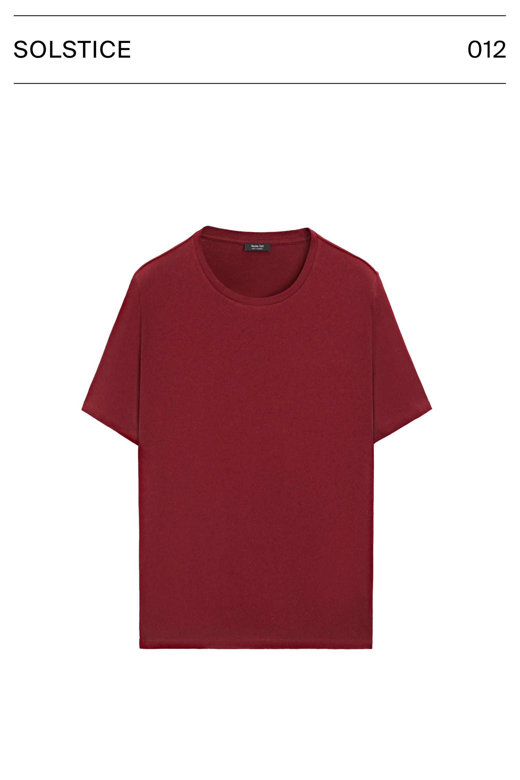 Short sleeve linen and cotton T-shirt — RED
