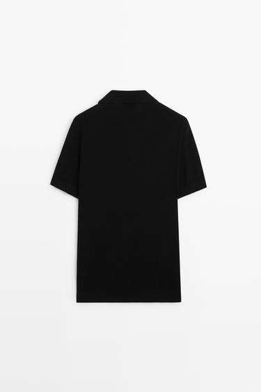 100% cotton knit polo — BLACK 6