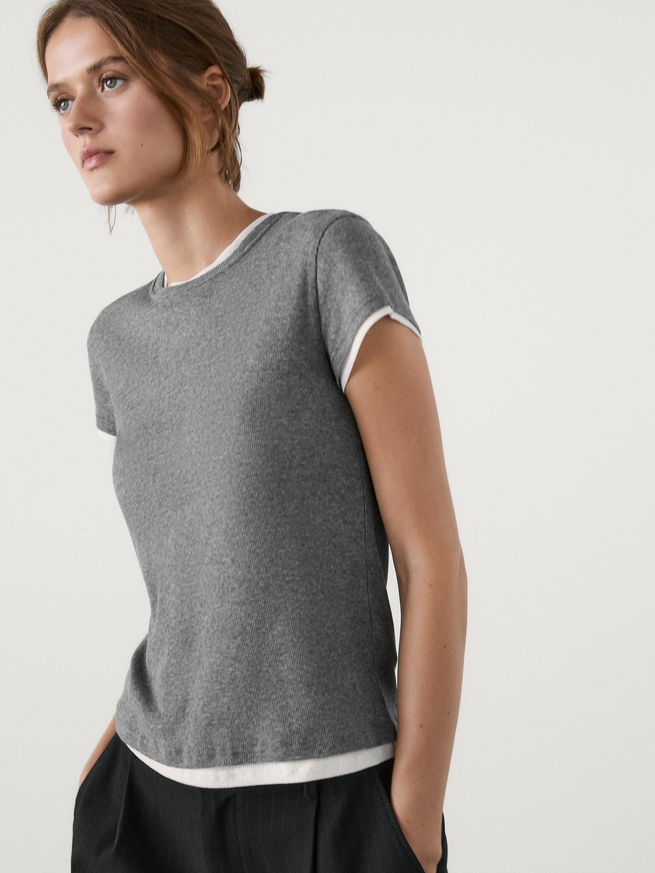 100% cotton double-ribbed T-shirt