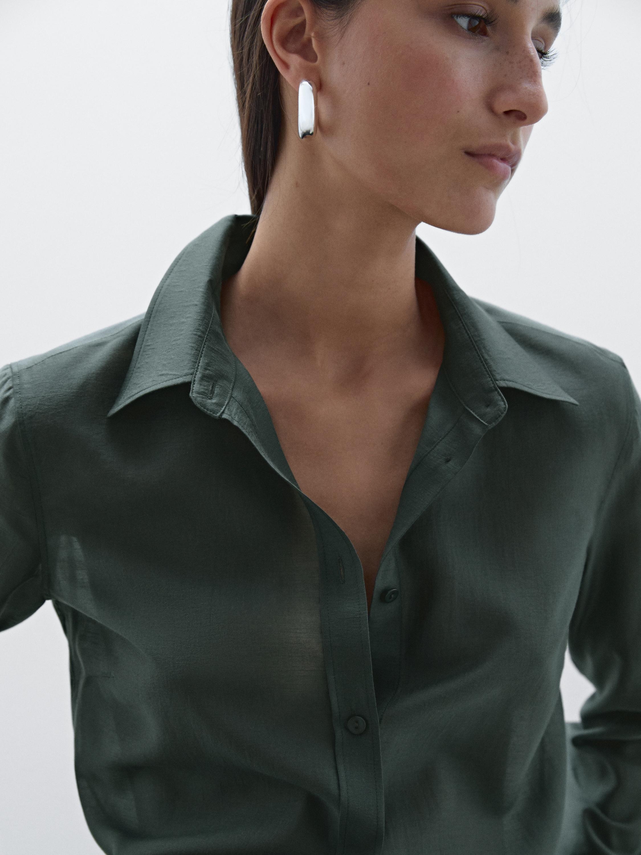 Flowing semi-sheer shirt