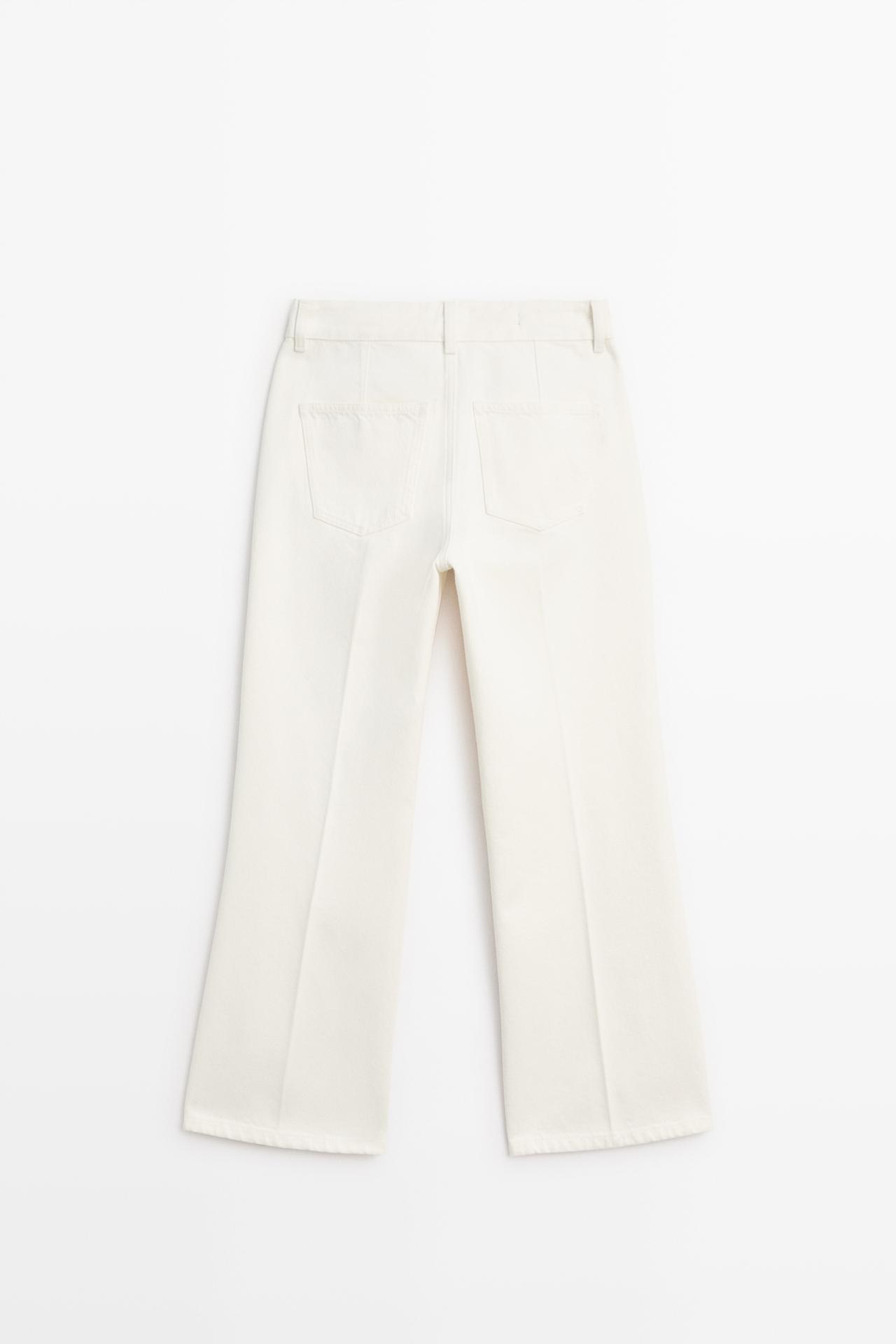 Mid-waist cropped flare fit jeans — Off white