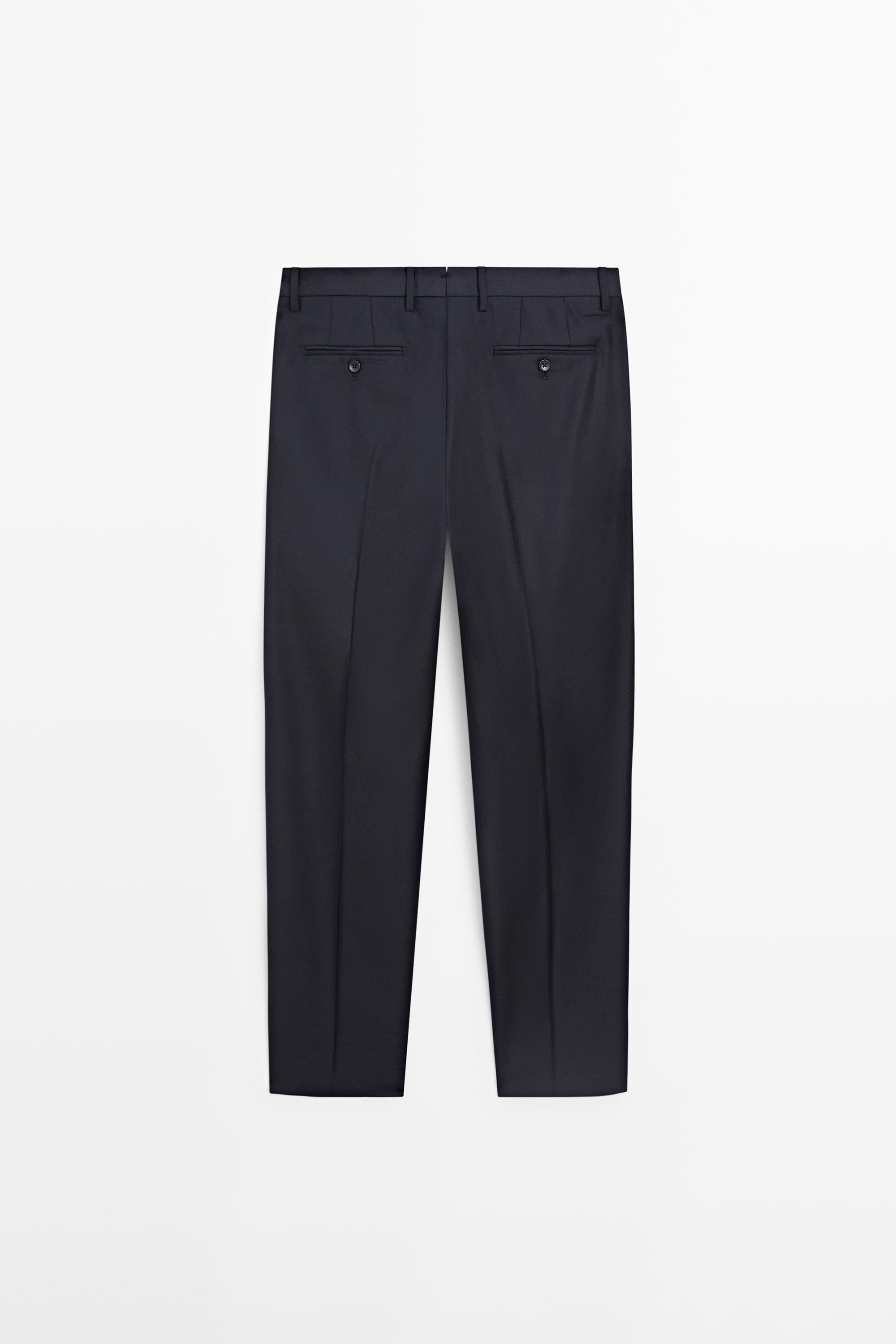 Cold wool suit trousers — NAVY BLUE (alternate view)