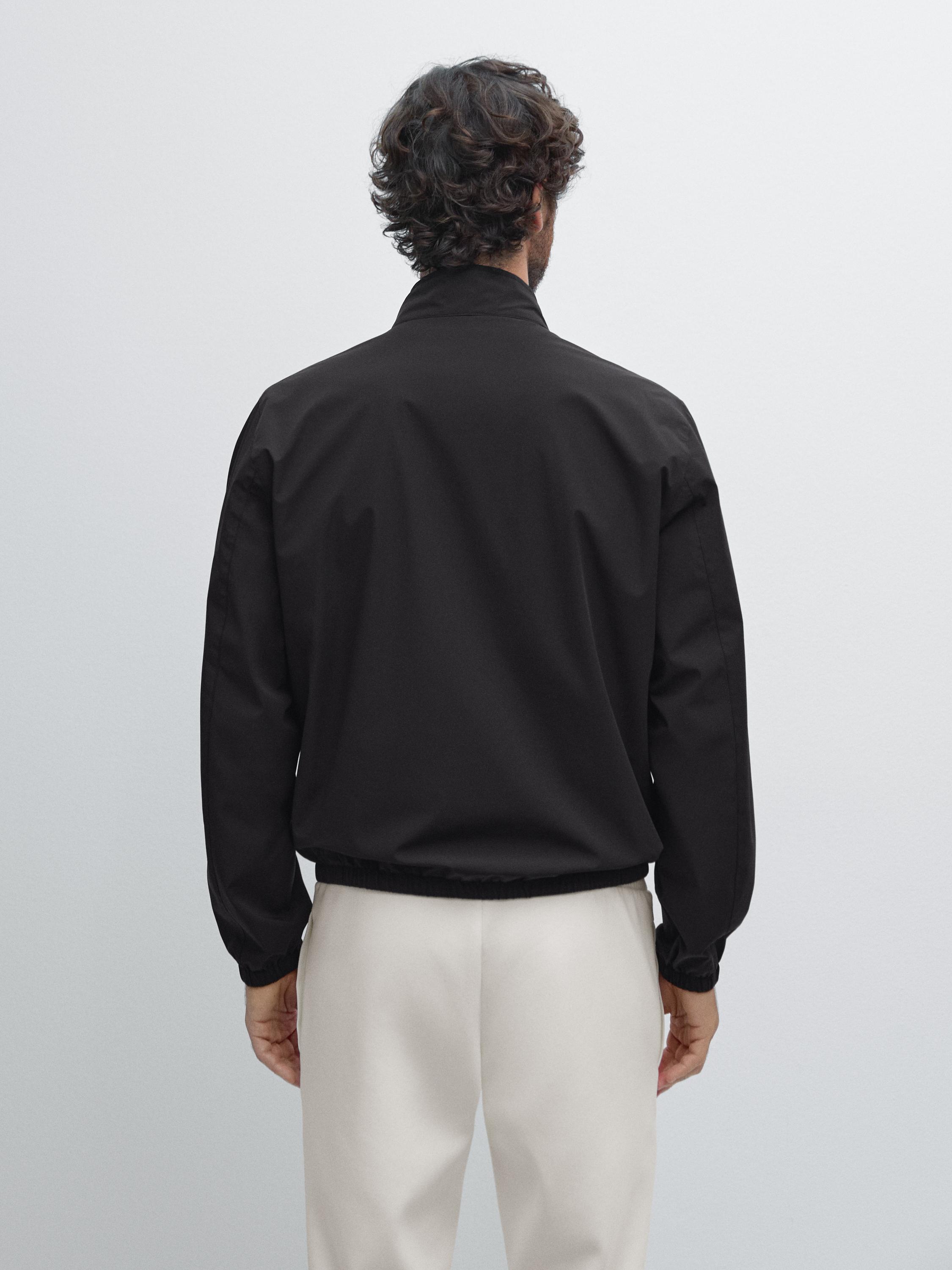 Reversible high neck jacket — BLACK