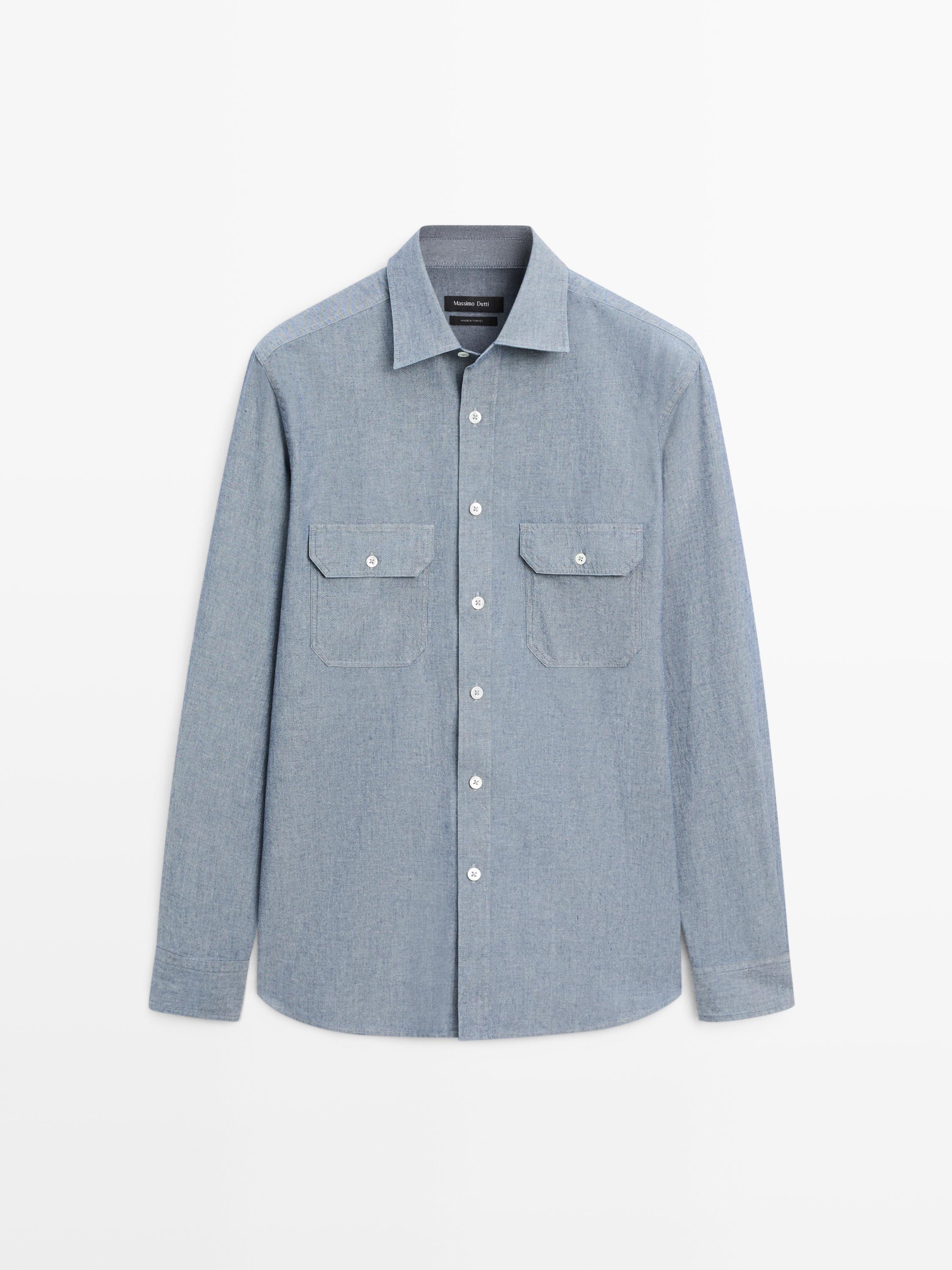Regular fit denim shirt with pocket details