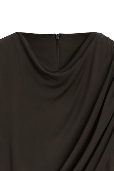 Draped long sleeve top - LIMITED EDITION — BROWN 9