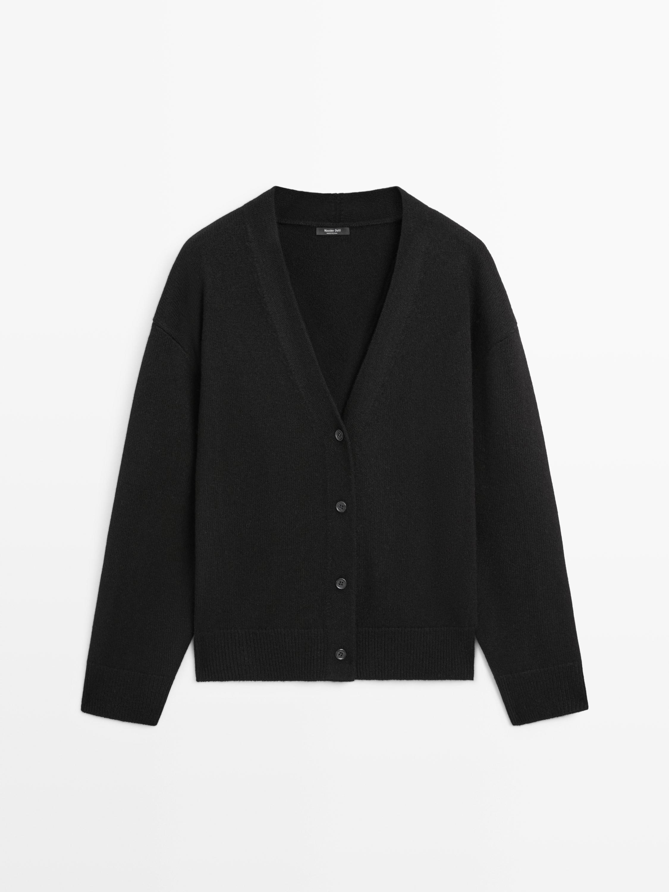 Wool blend V-neck cardigan