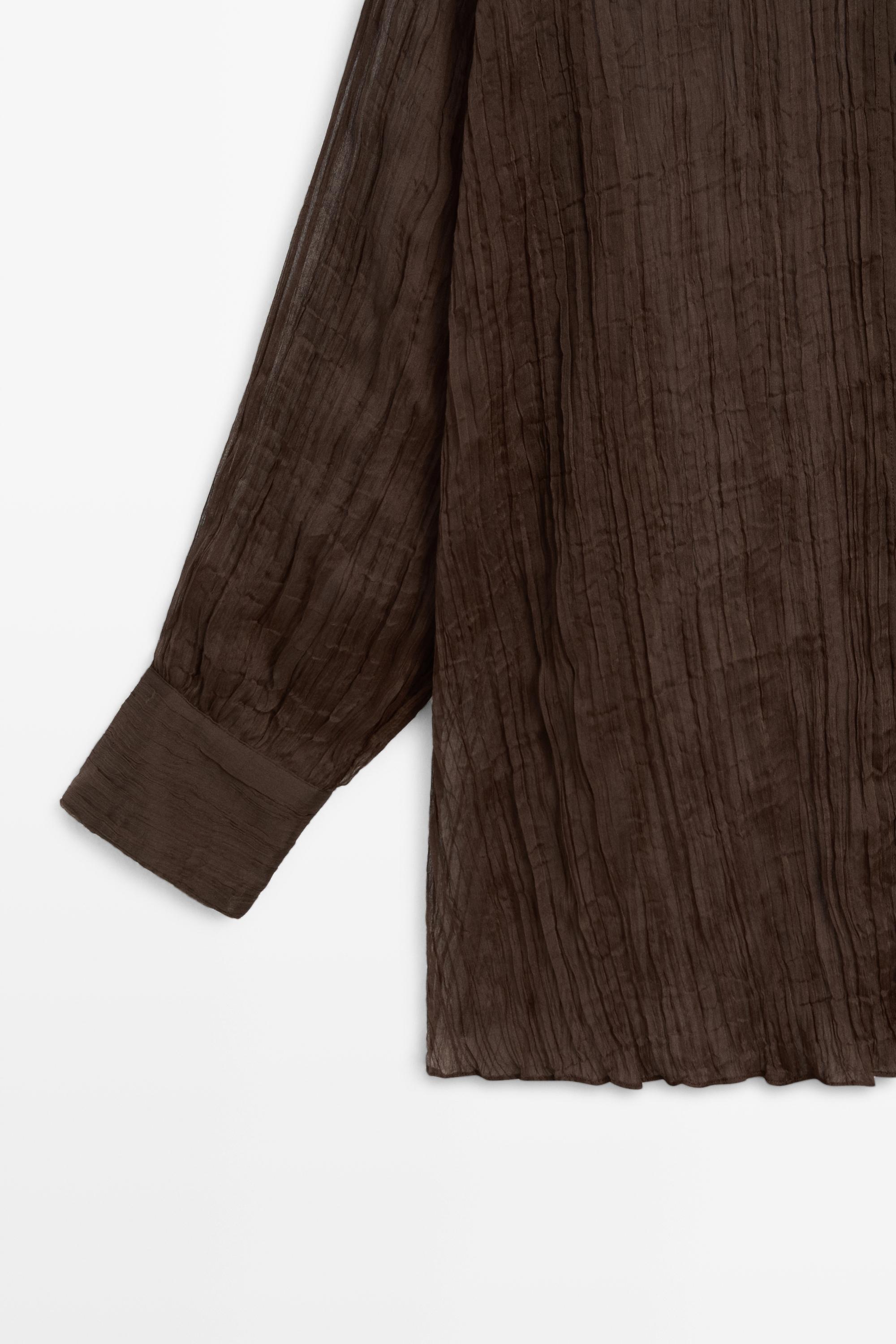 Total look pleated shirt — BROWN
