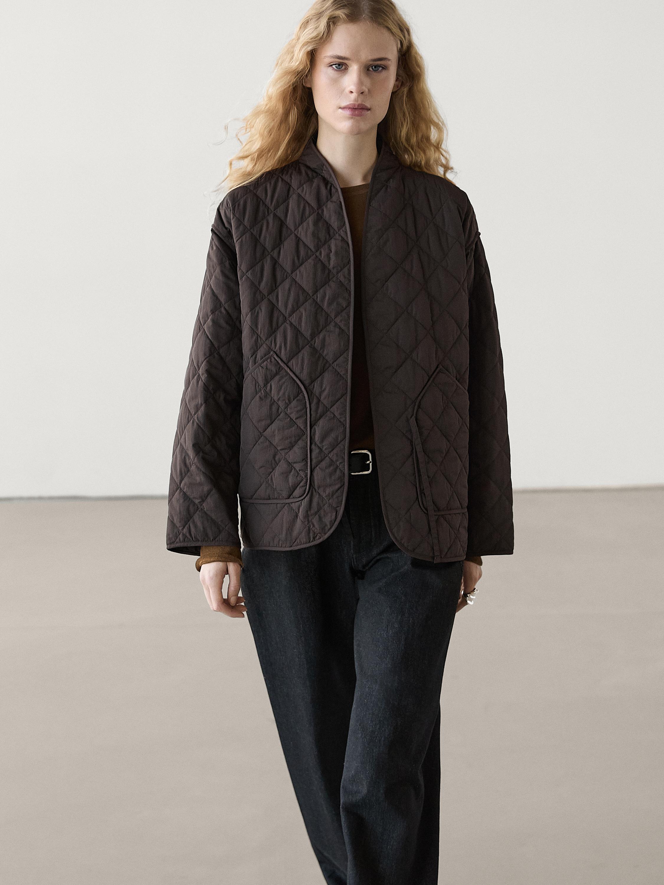 Lightweight diamond quilted coat best sale