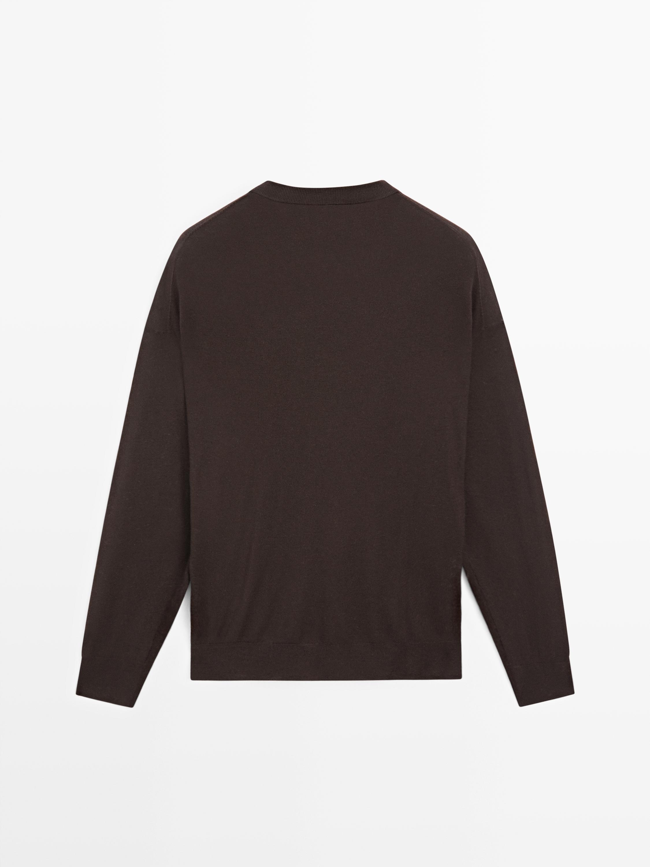 Oversize yün karışımlı triko kazak