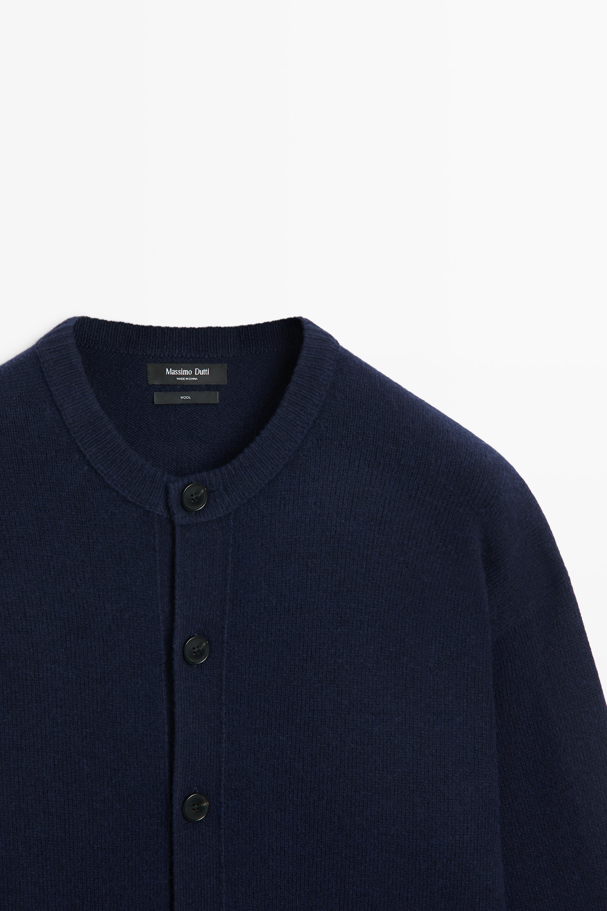 100% wool knit cardigan with pockets - thumbnail 4