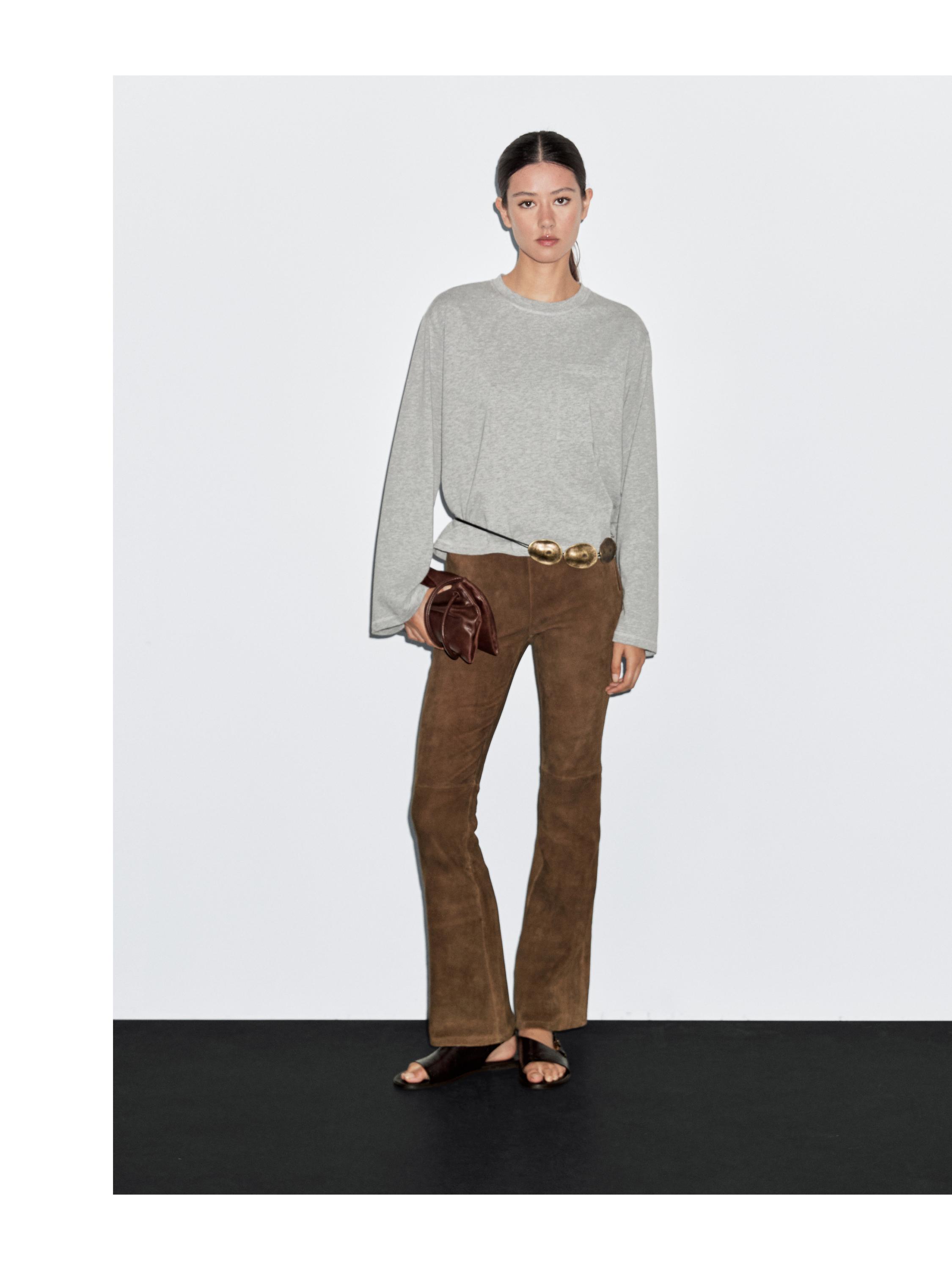 ★ Massimo Dutti★ Flare Suede Leather Pants 05304514700 05304514700-o7.jpg?ts=