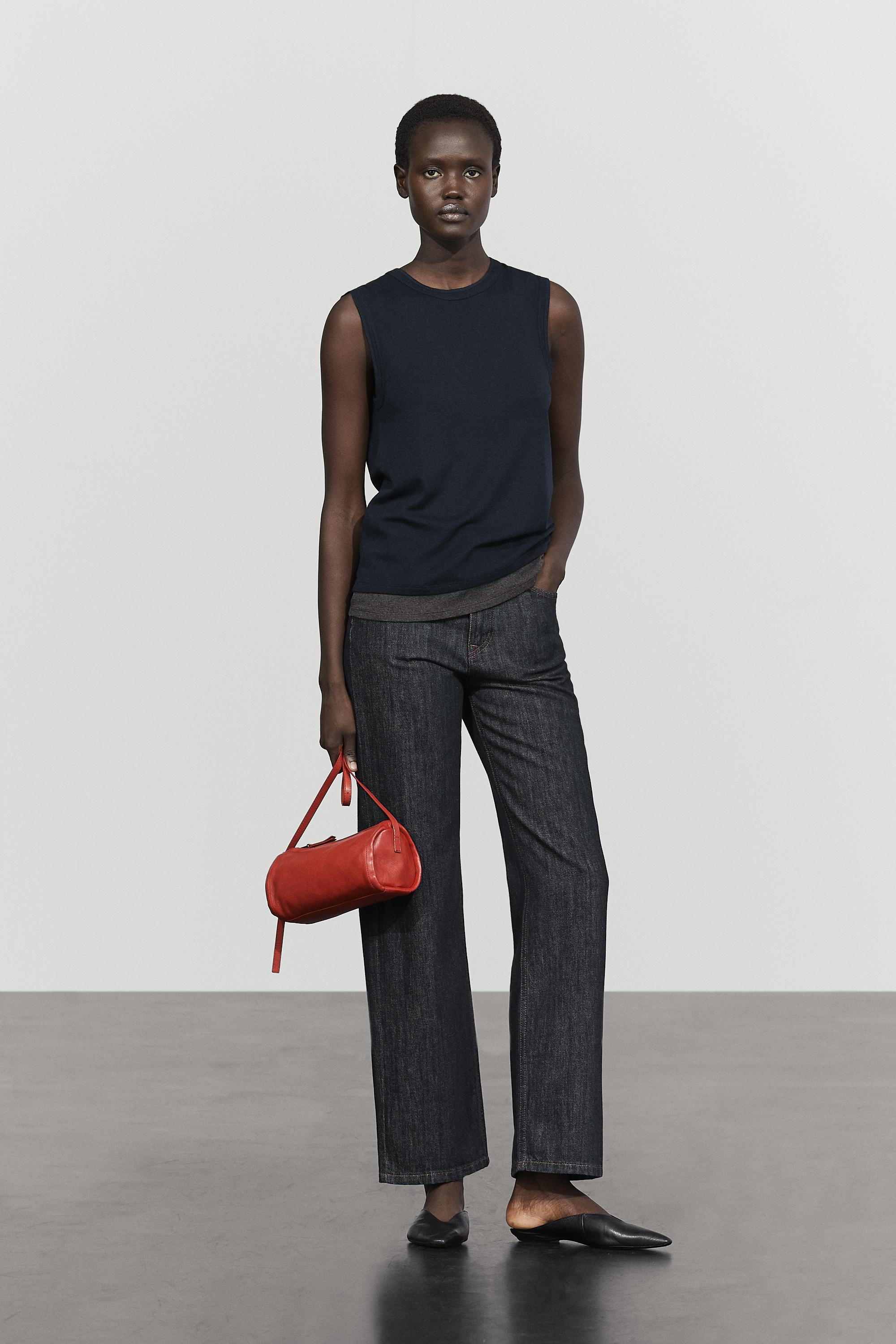 Wool blend double-layer T-shirt — NAVY BLUE