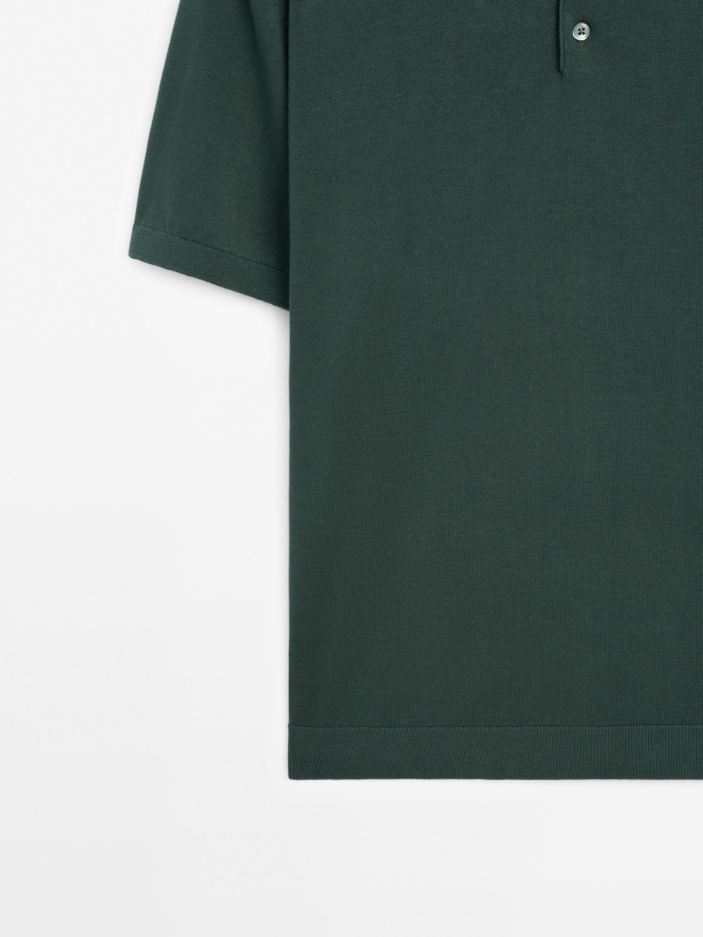 Short sleeve cotton polo sweater