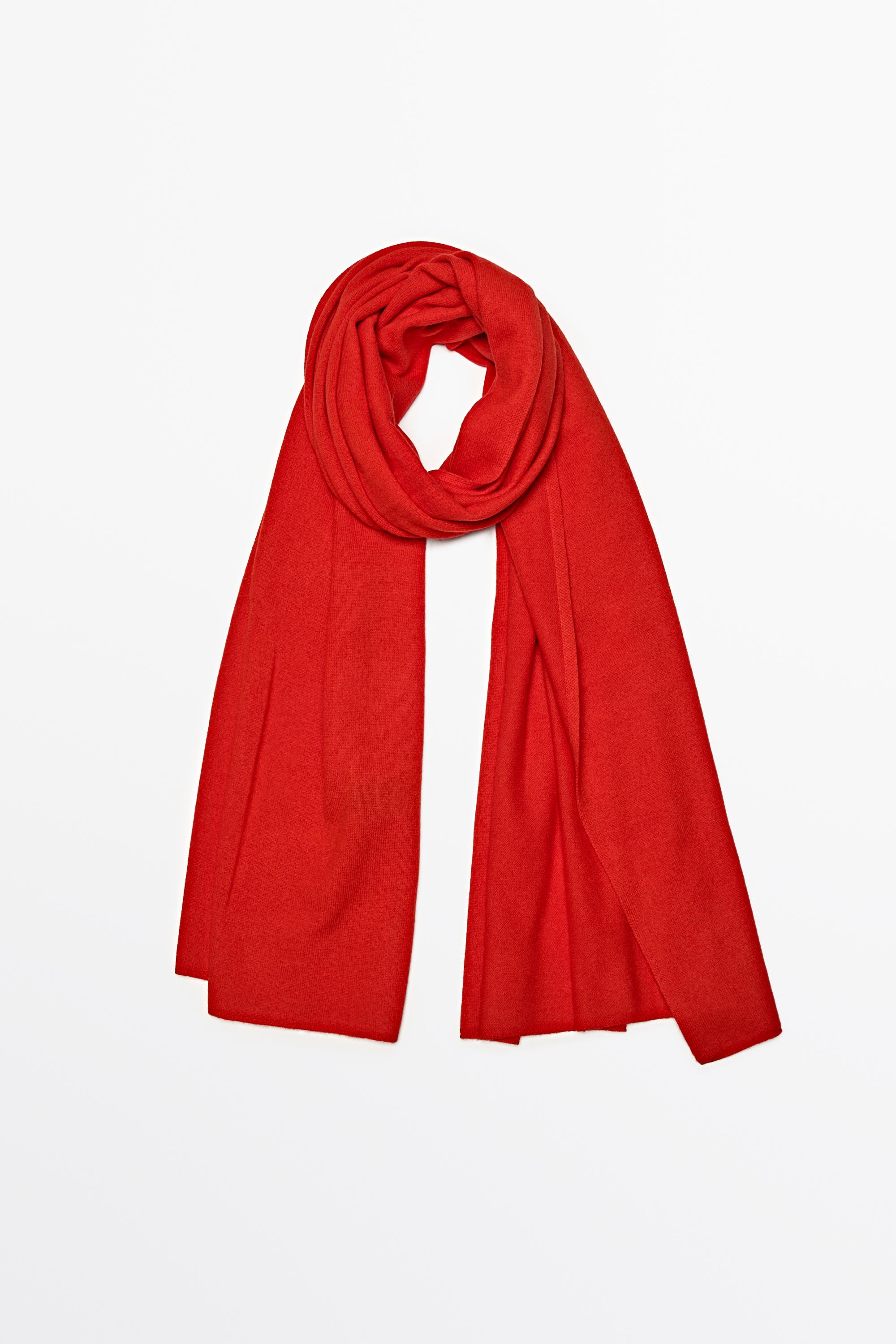 Wool-cashmere blend smooth fine knit scarf