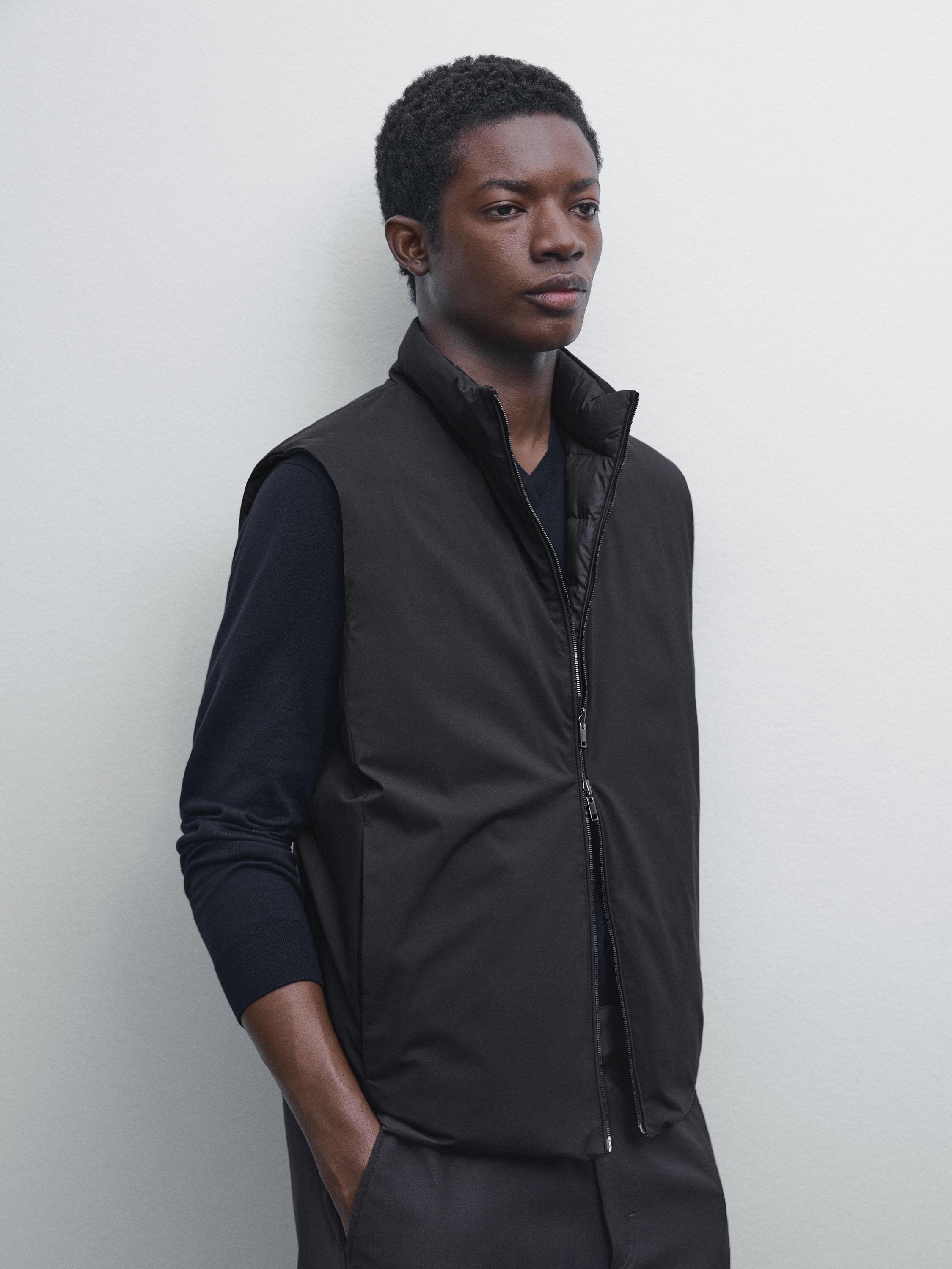 Gilet réversible en duvet hydrofuge mélangé