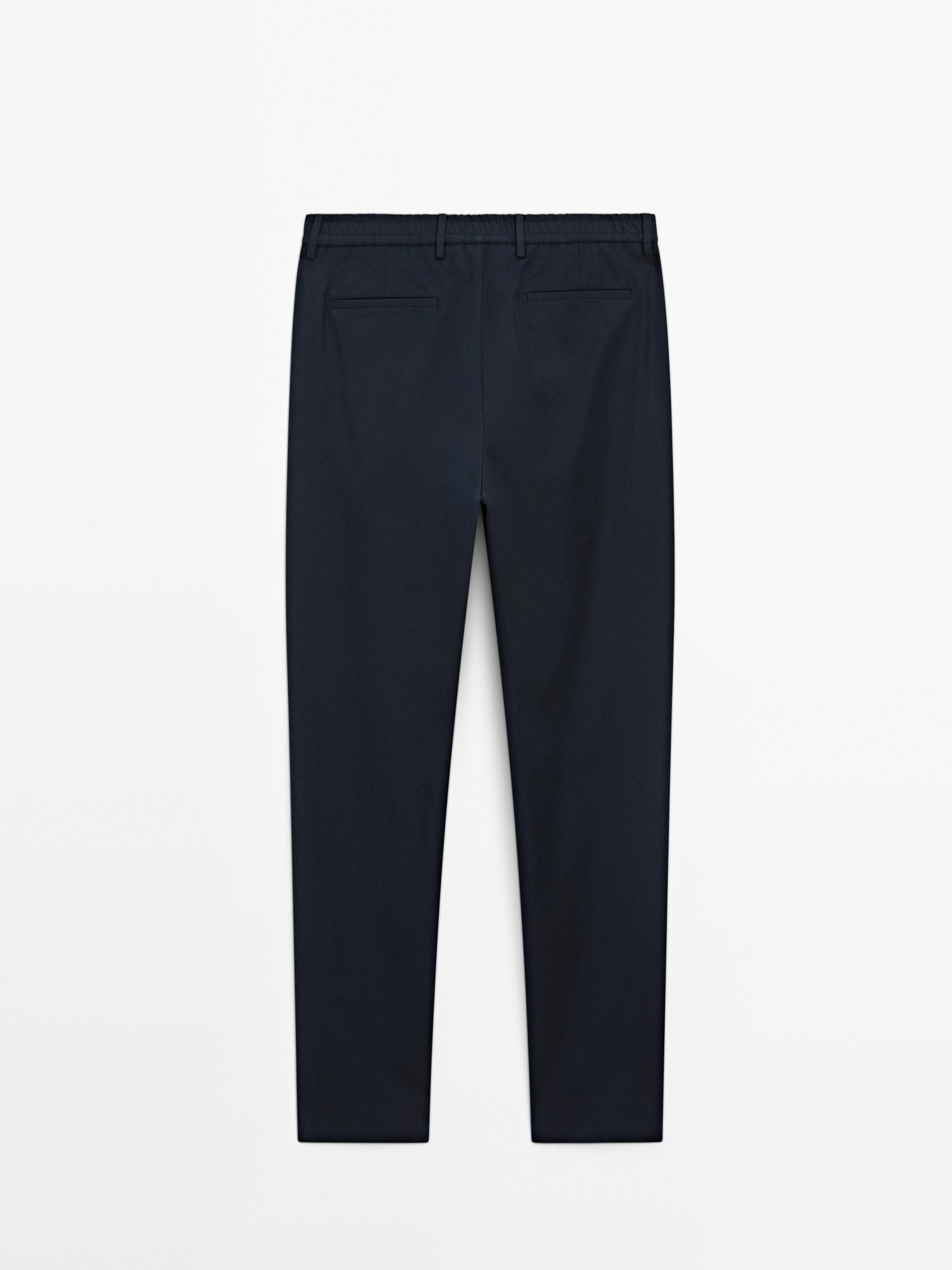 Wool blend trousers with darts