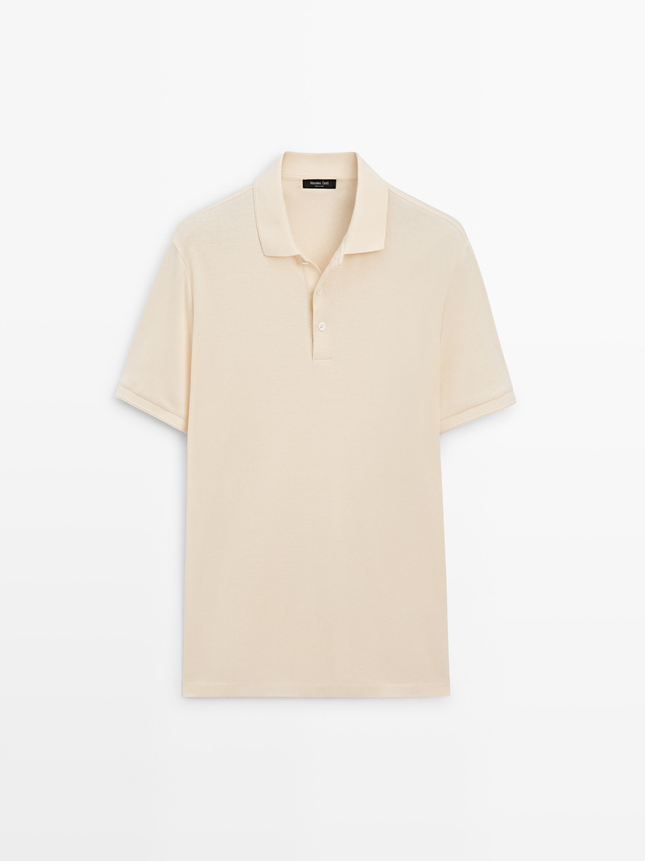 Short sleeve cotton polo shirt — Yellow