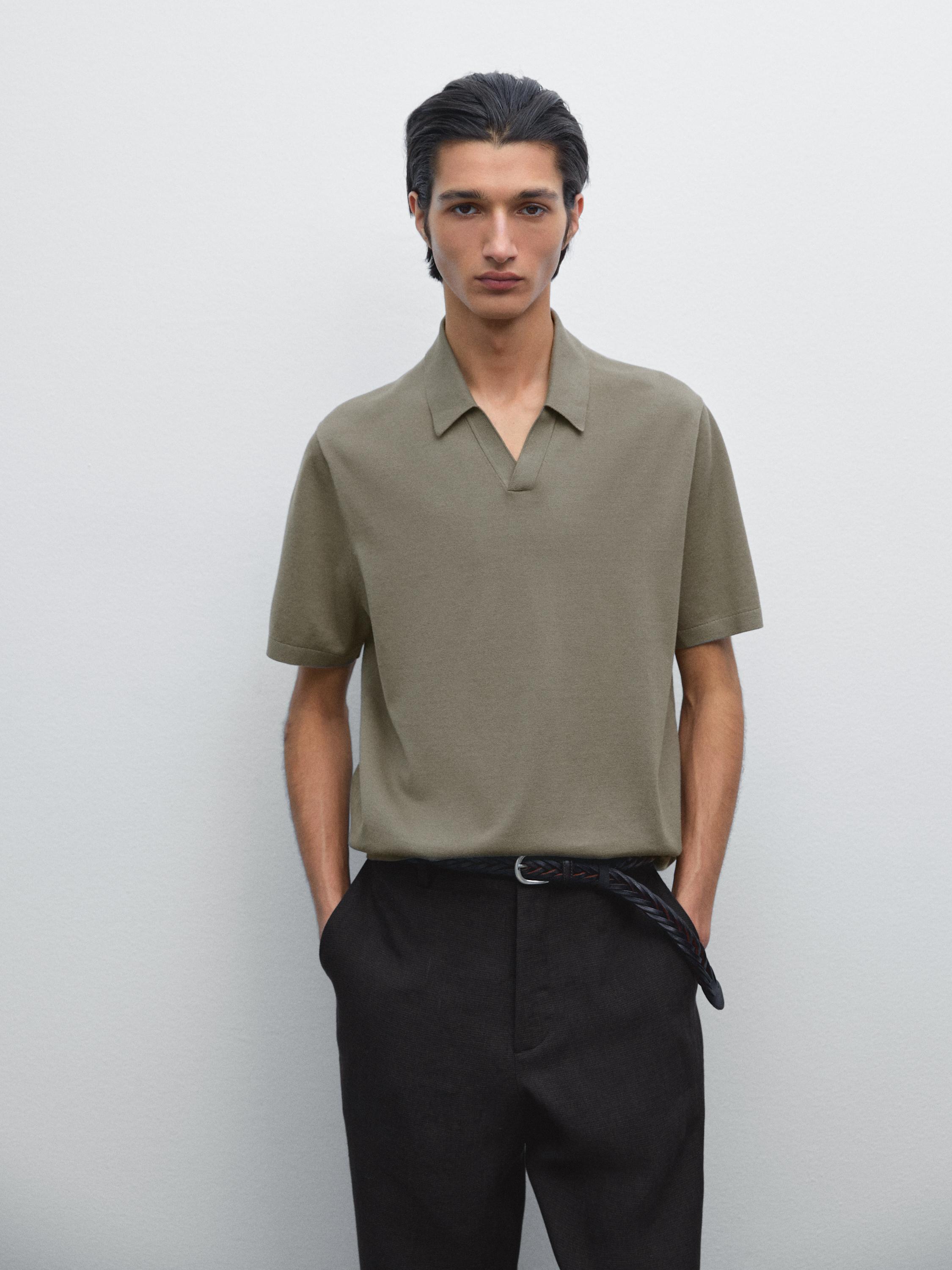 Polo à manches courtes en maille 100 % coton