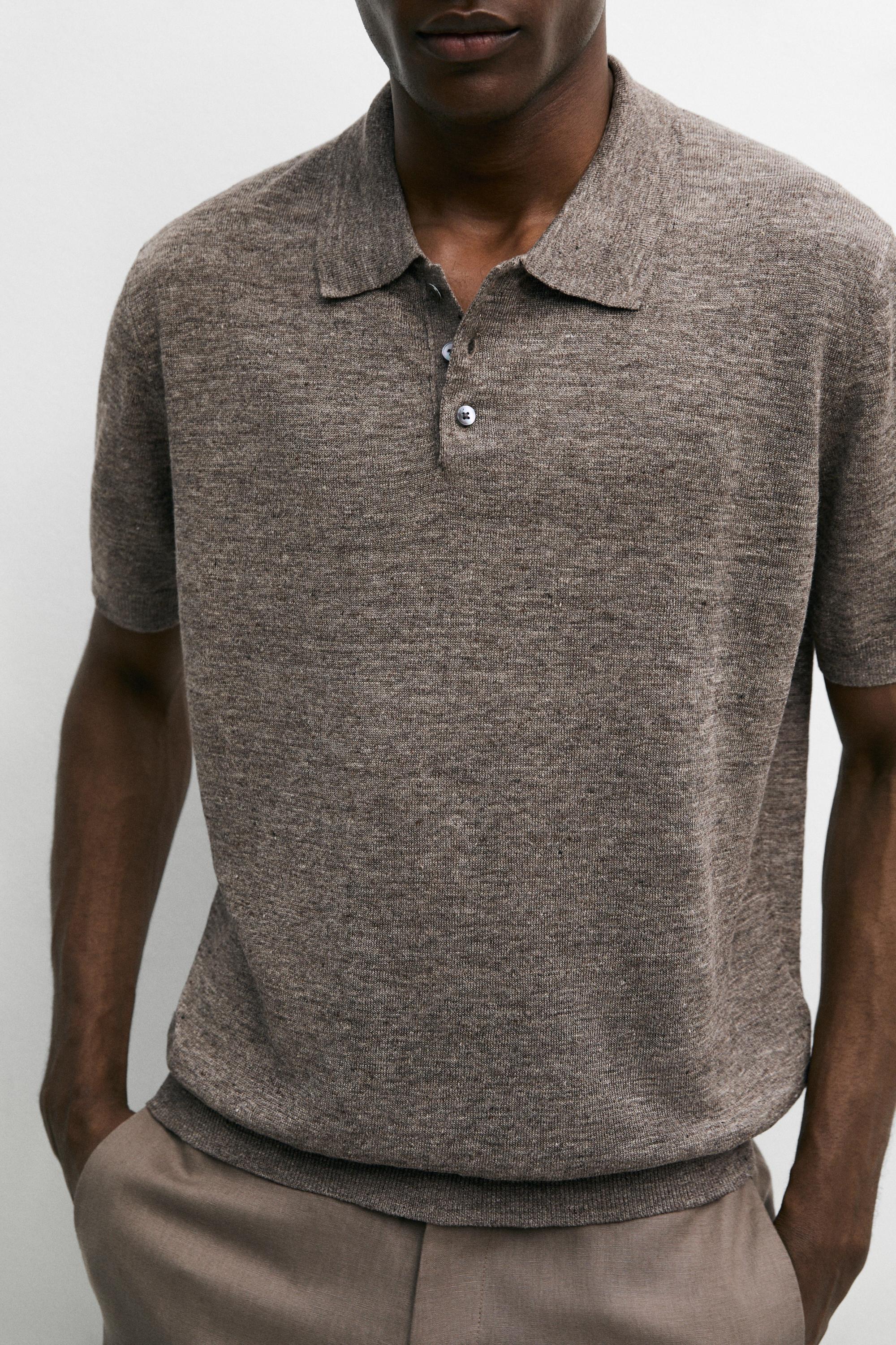 100% linen melange polo shirt — CAREY