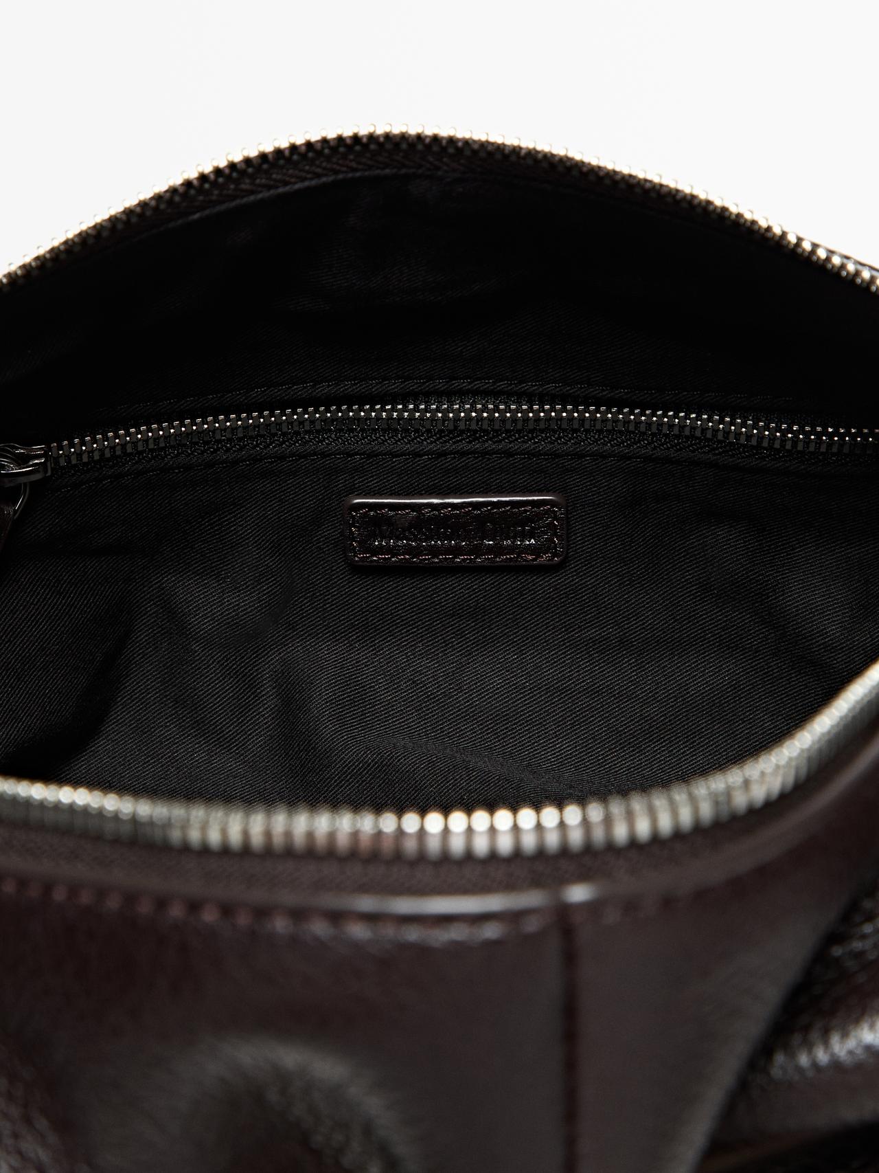 Nappa leather toiletry bag with zip — BROWN