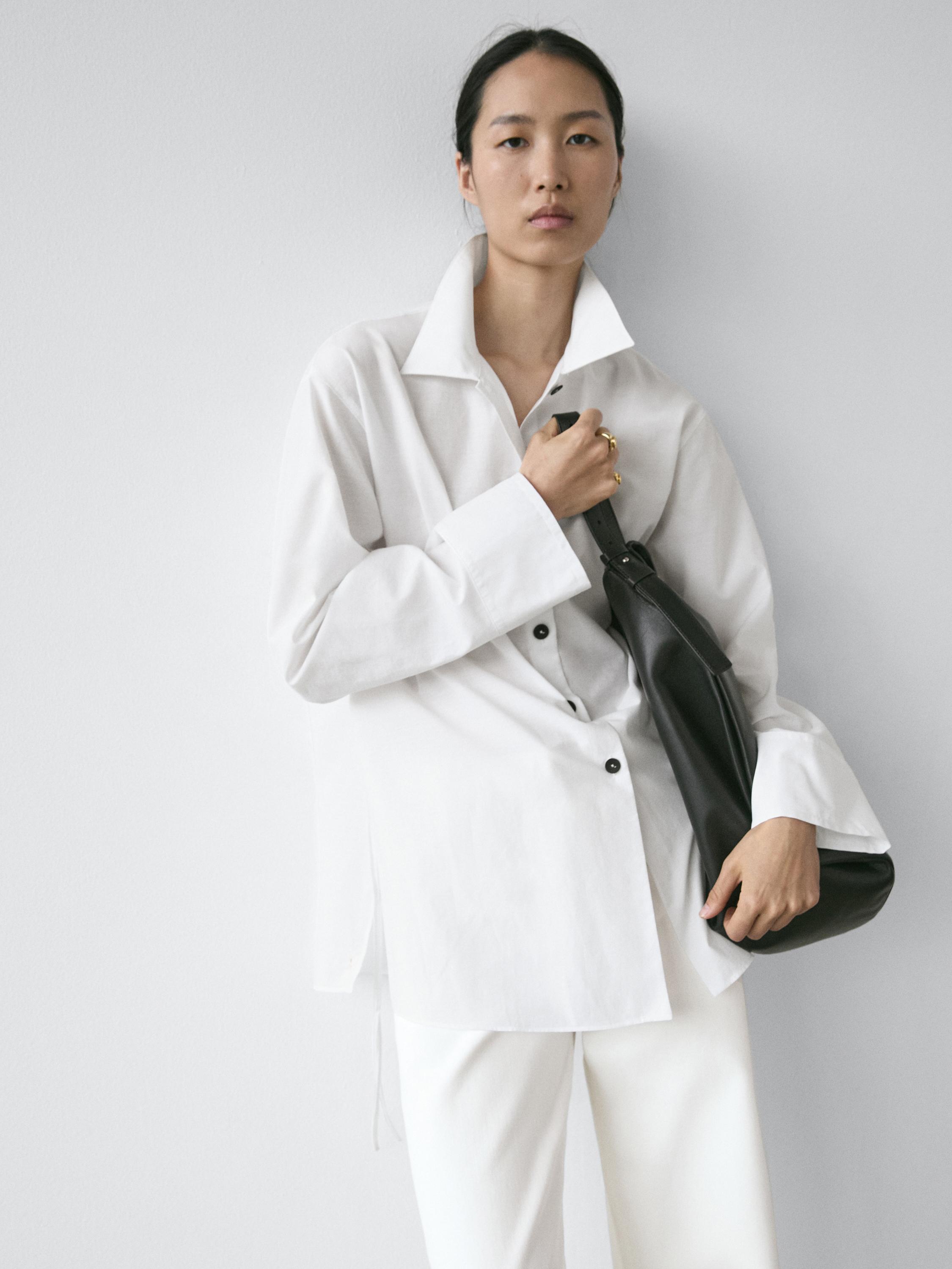 Shirt with tie detail