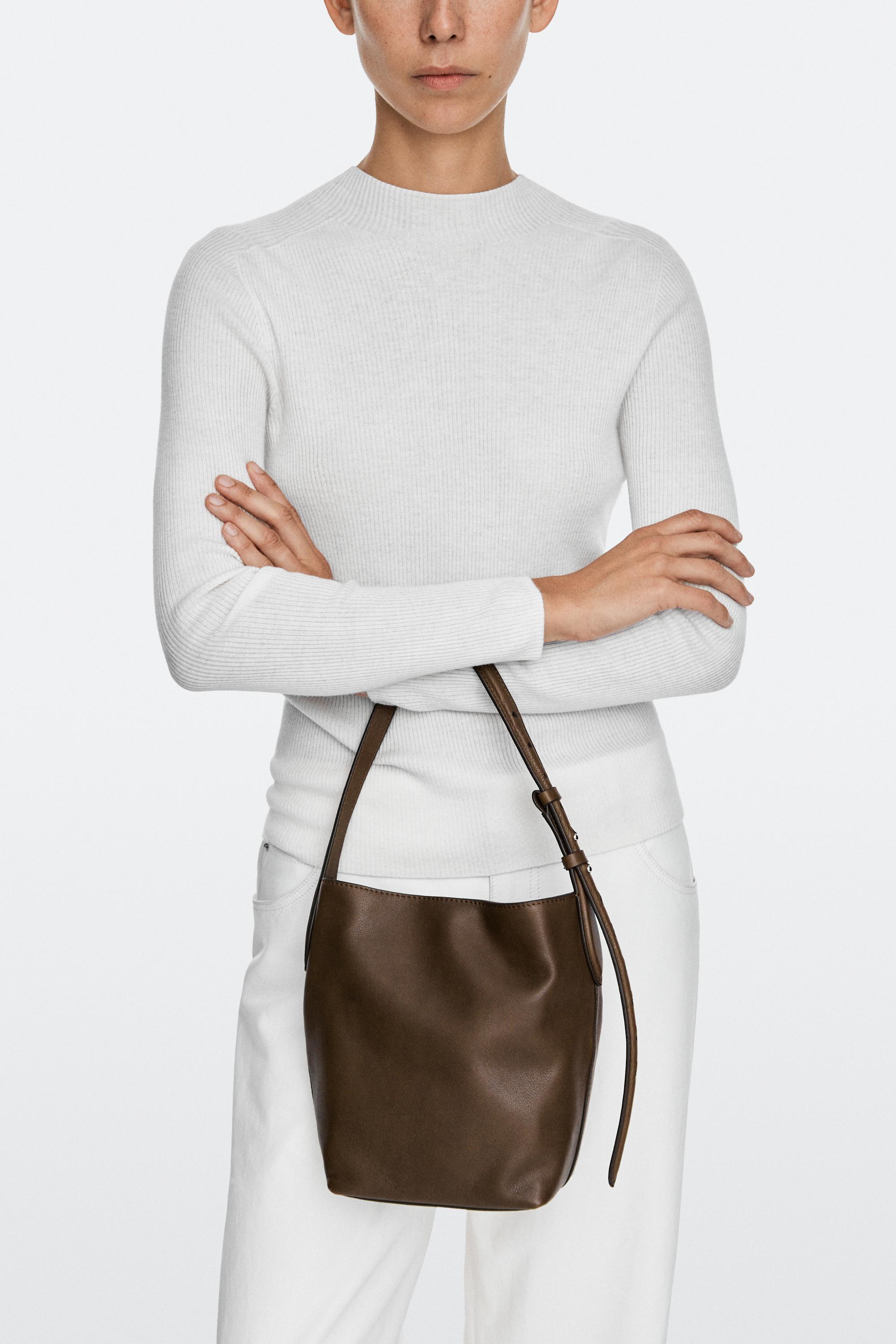 Nappa leather mini bucket bag — LEATHER