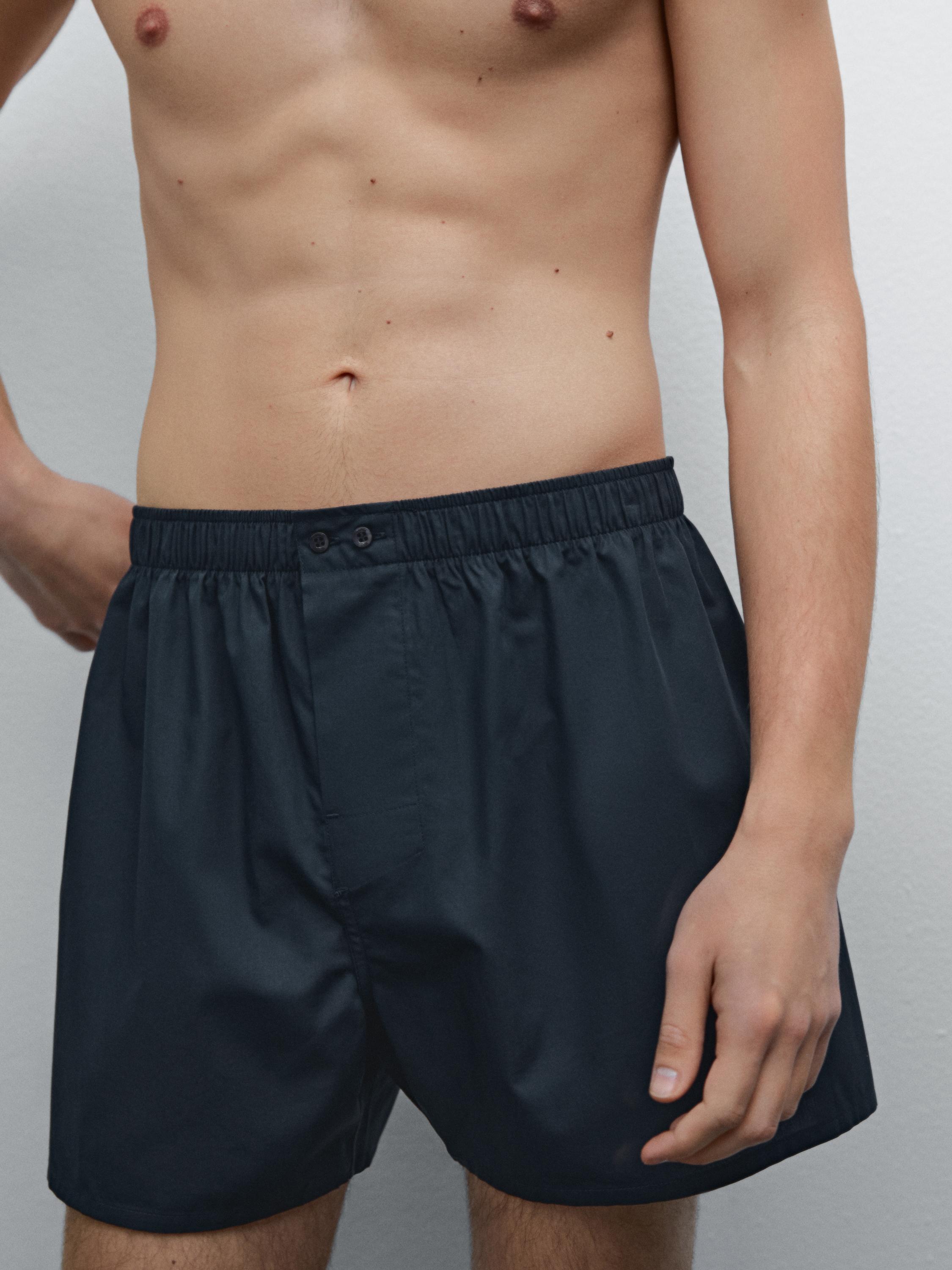 Navy blue poplin boxers