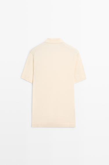 100% cotton knit polo sweater — CREAM 6