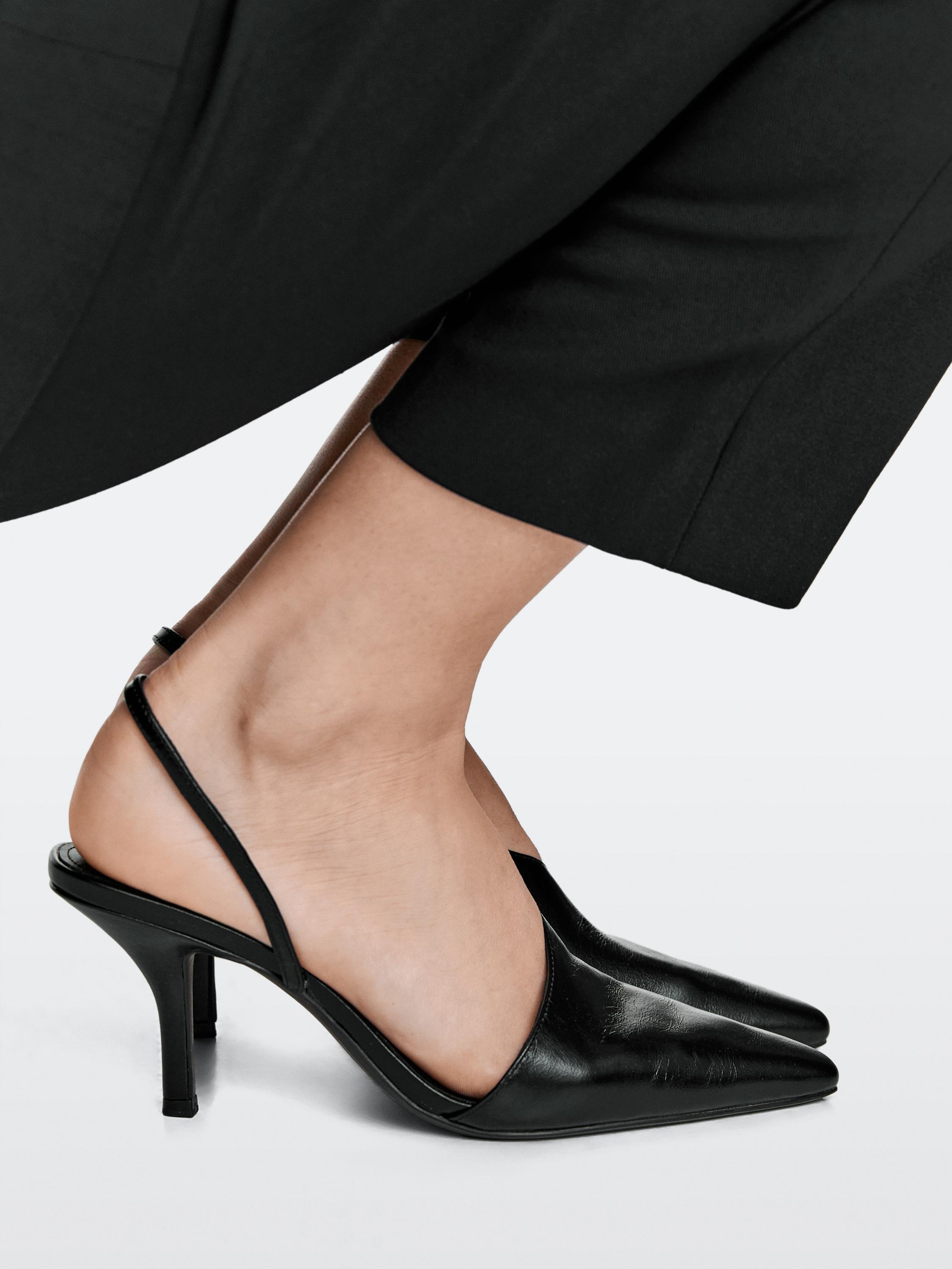 Asymmetric high-heel shoes — BLACK