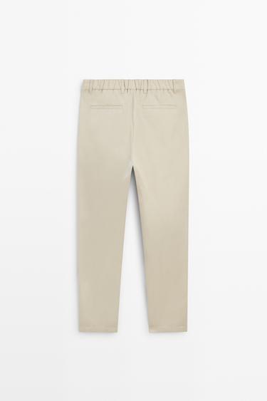 Cotton blend jogger fit pants — BEIGE 6