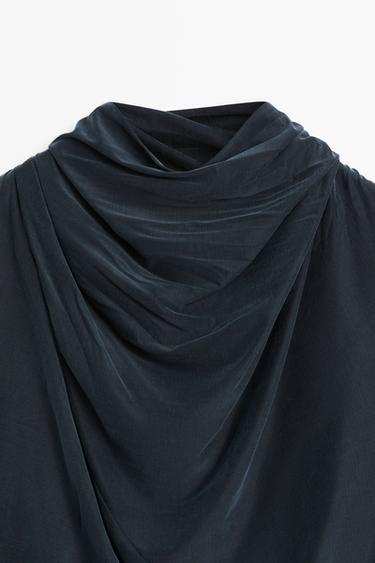 Draped back-tie top - STUDIO — BLUE 8