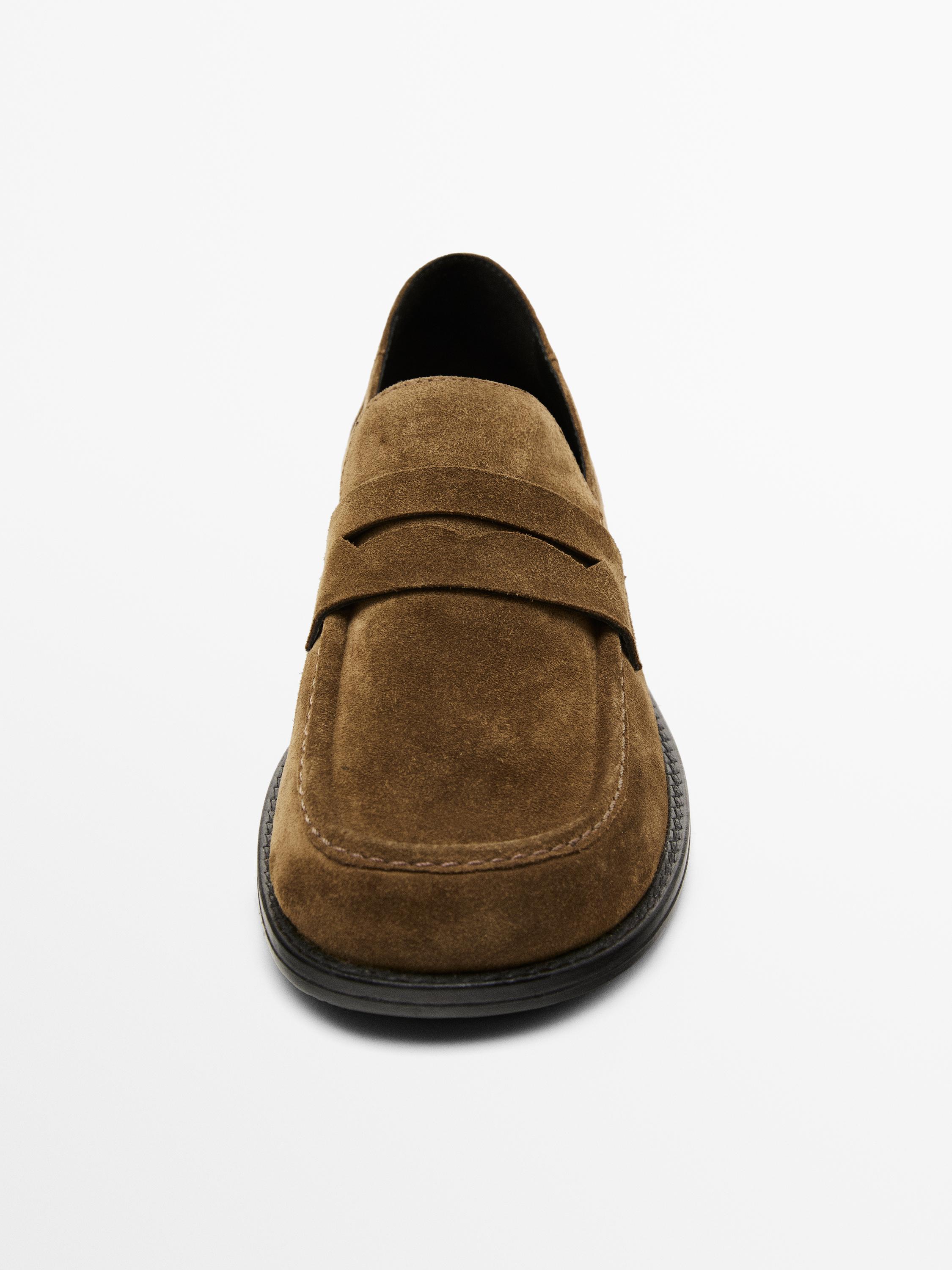 Split leather loafers
