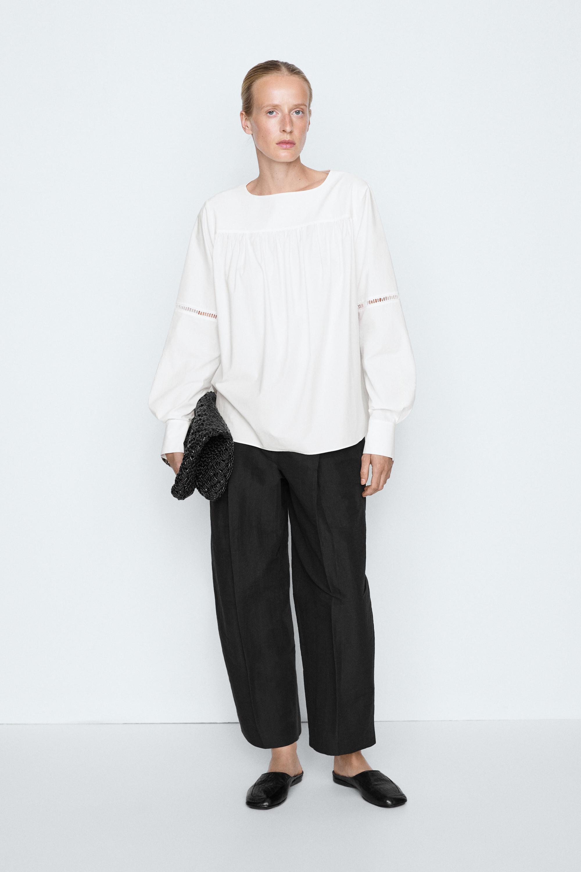 Blusa a sbuffo 100% cotone - STUDIO