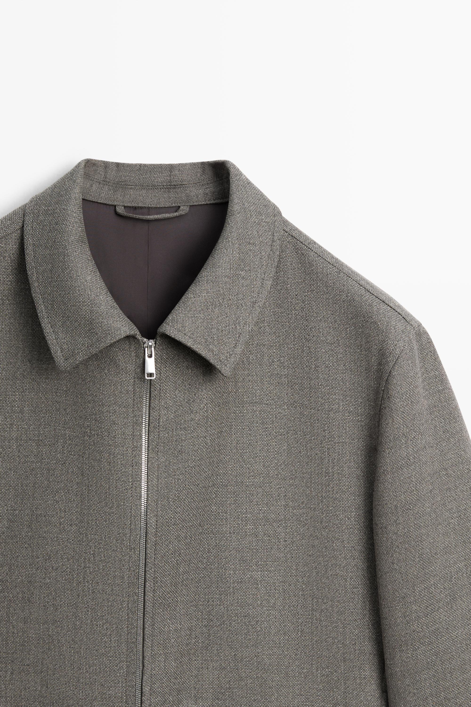 100% wool structured jacket — Greyish green
