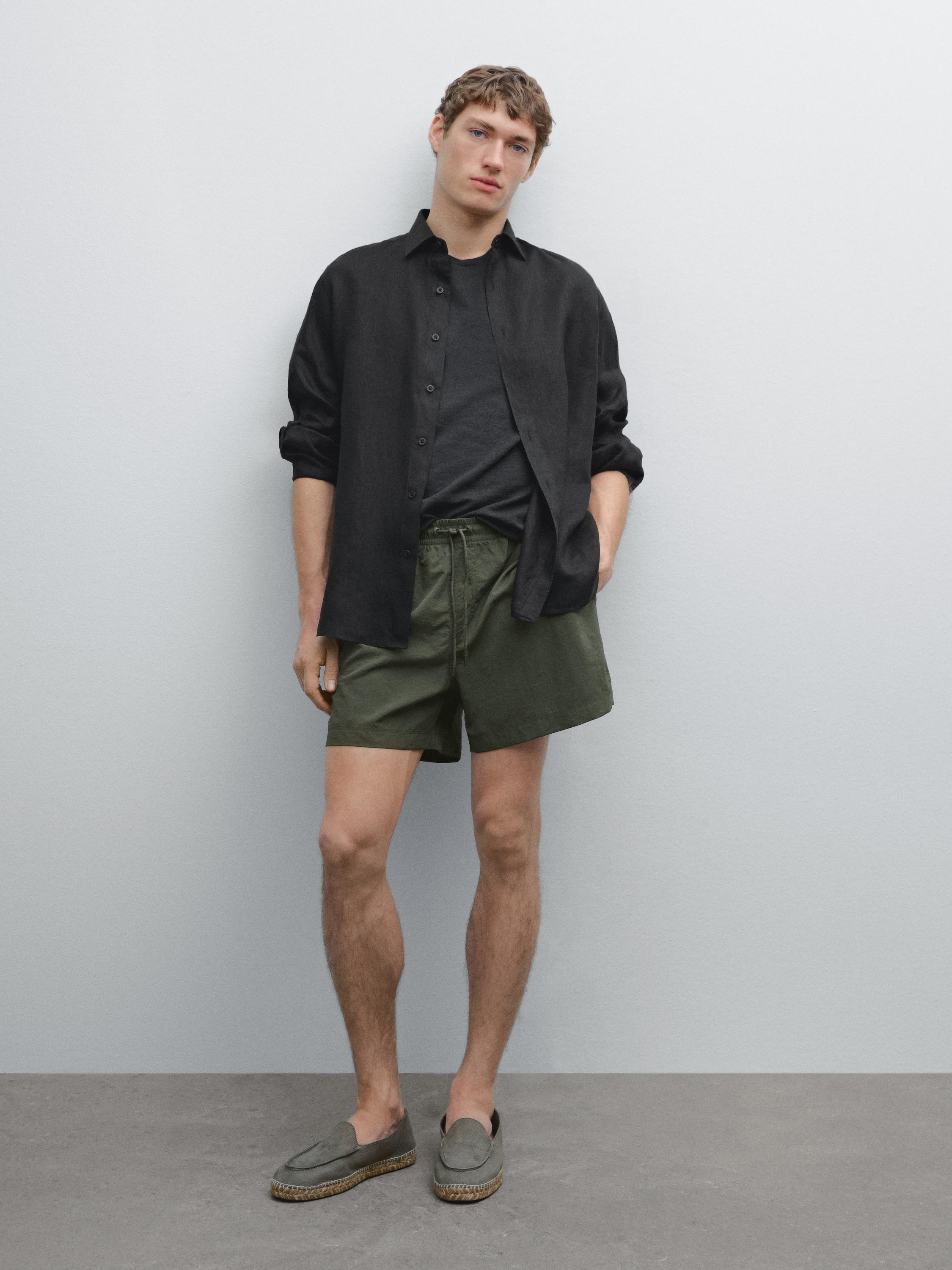 Bañador liso short fit