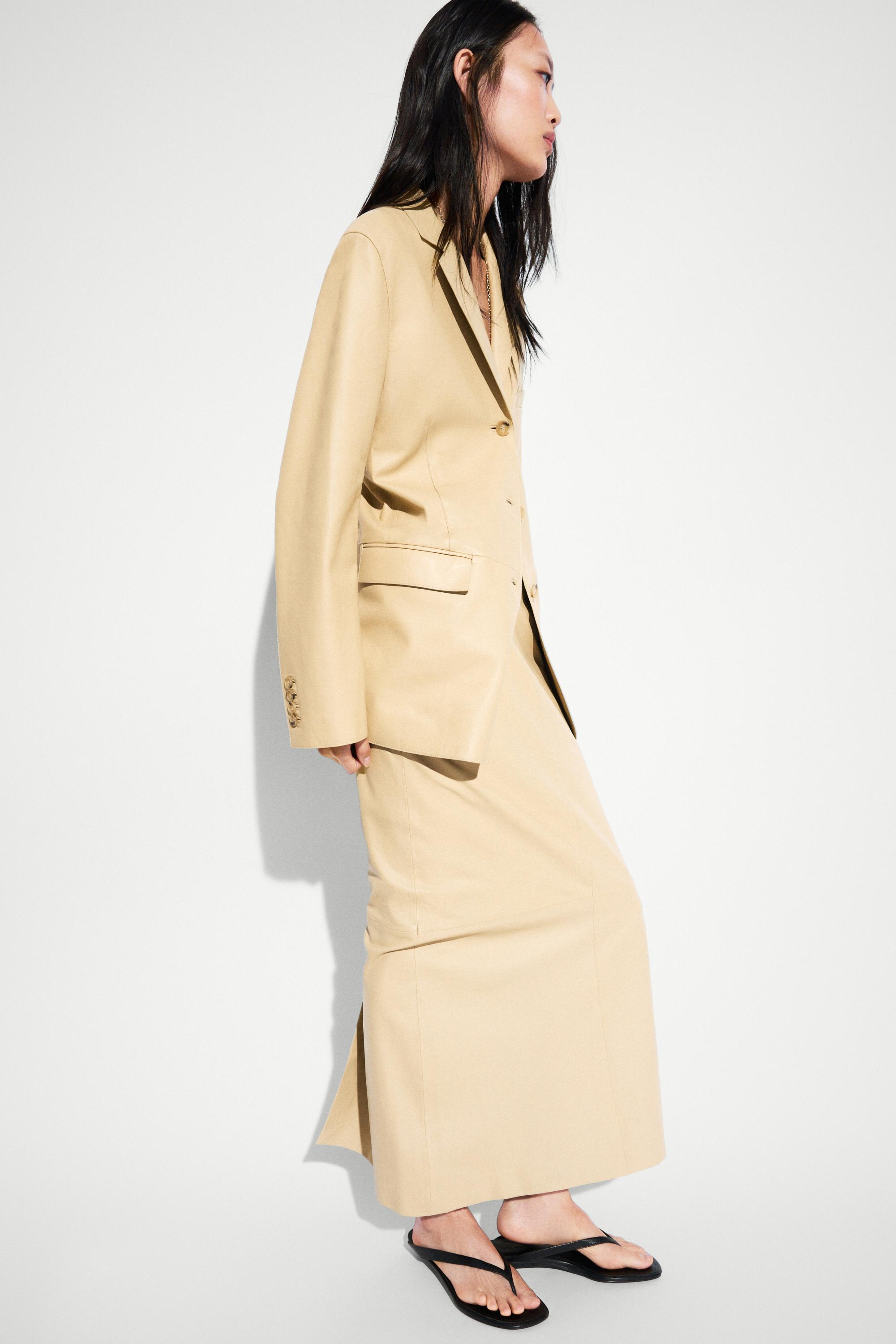 Nappa leather blazer — Vanilla
