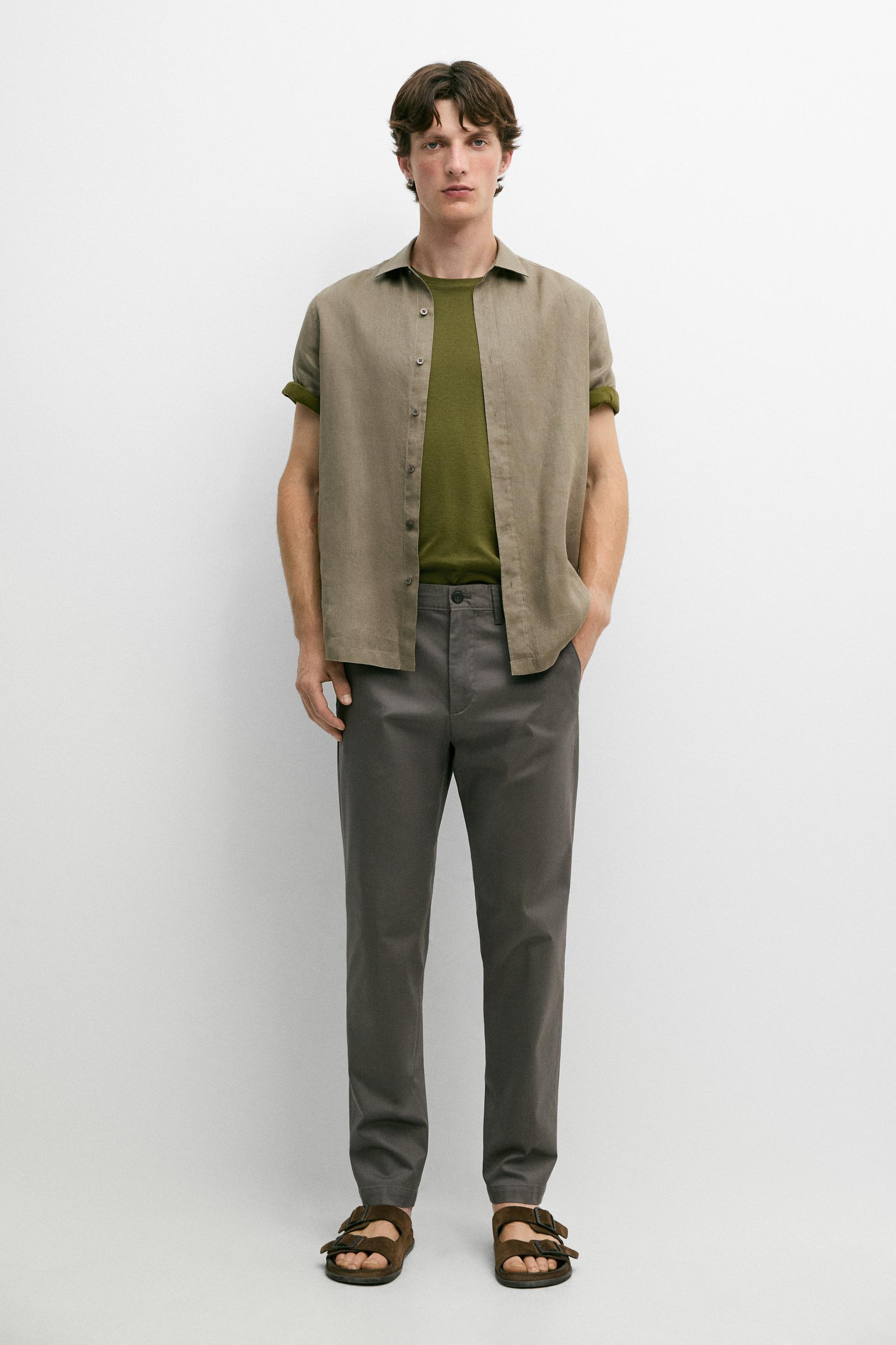Pantalón slim fit mezcla algodón