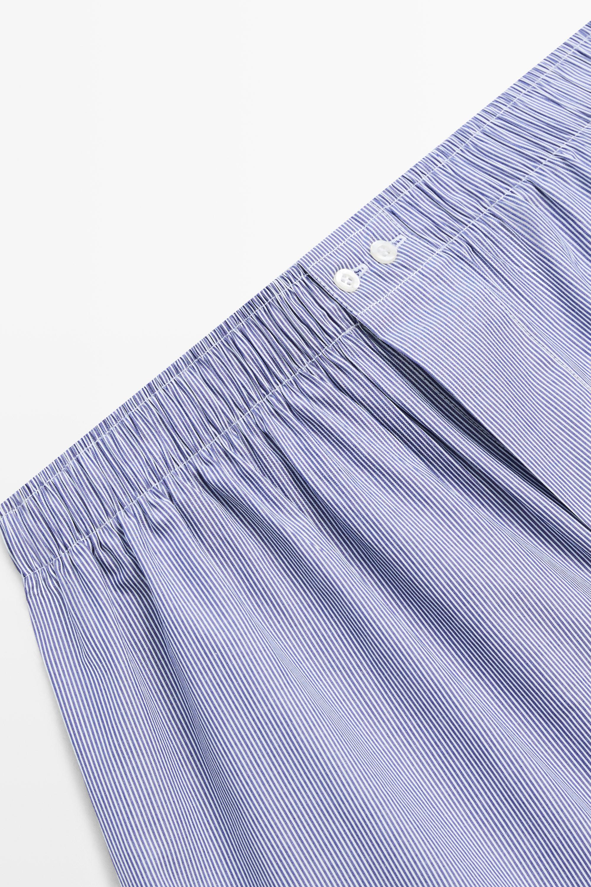 100% cotton striped boxers — NAVY BLUE