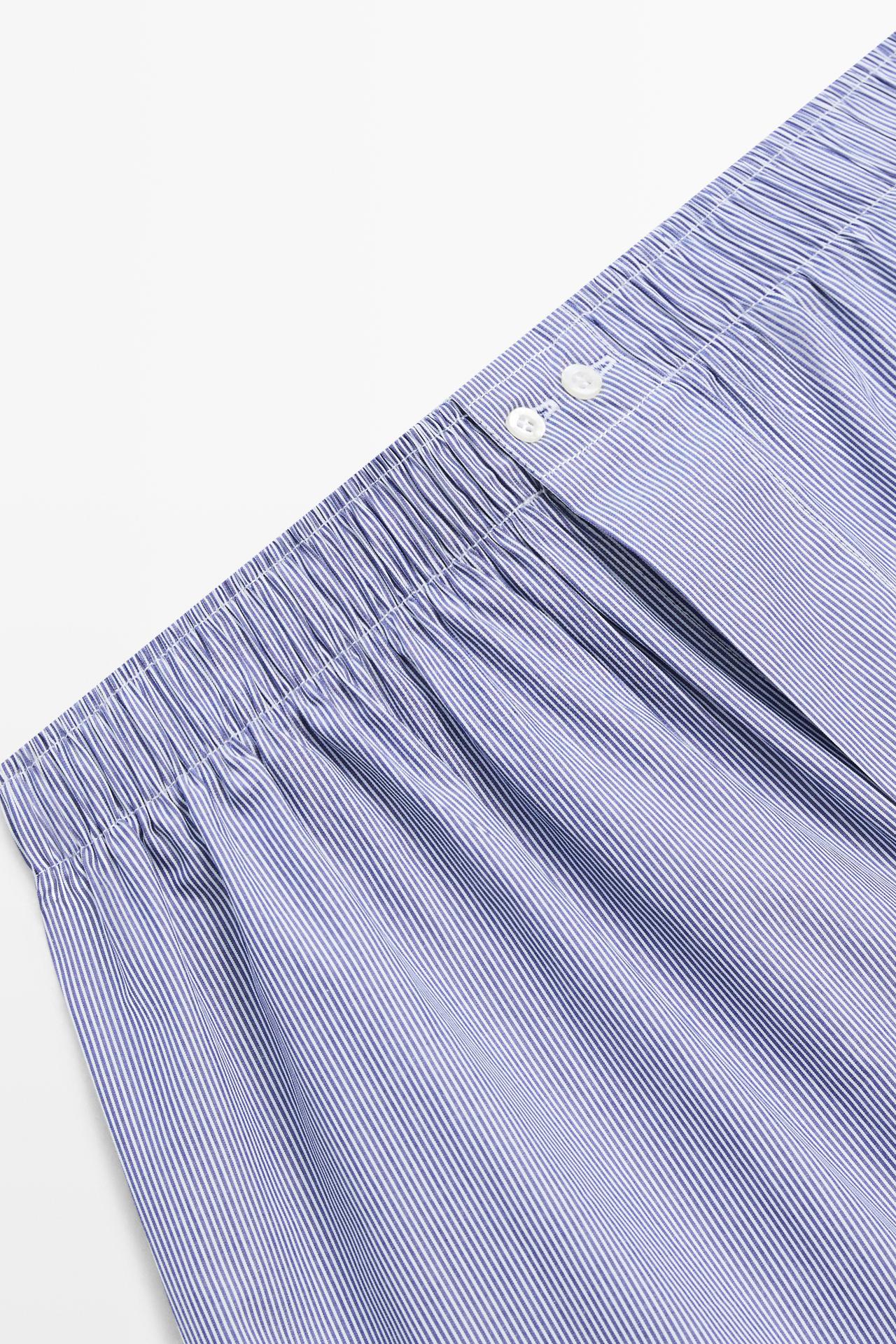 100% cotton striped boxers — NAVY BLUE
