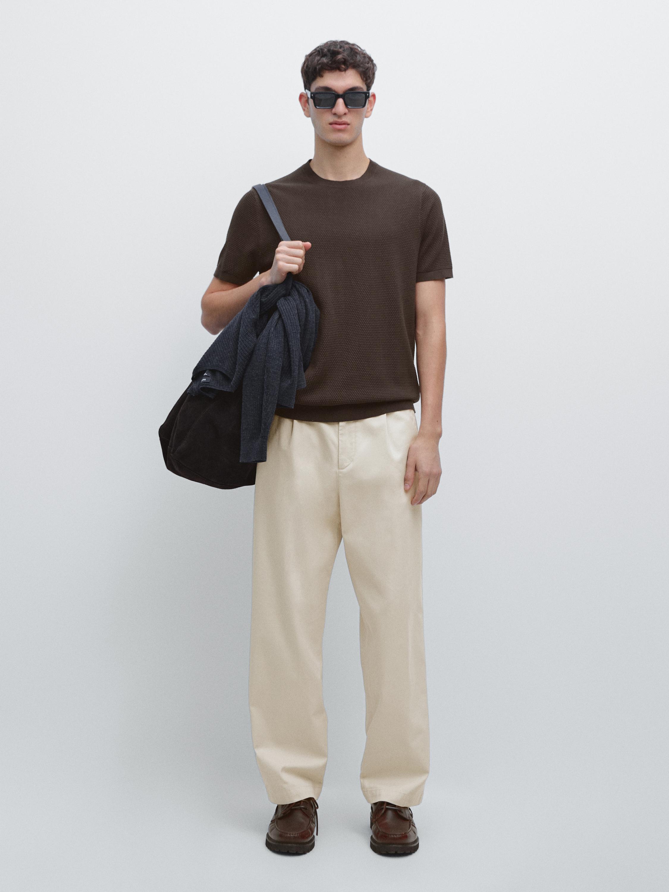 Structured knit T-shirt